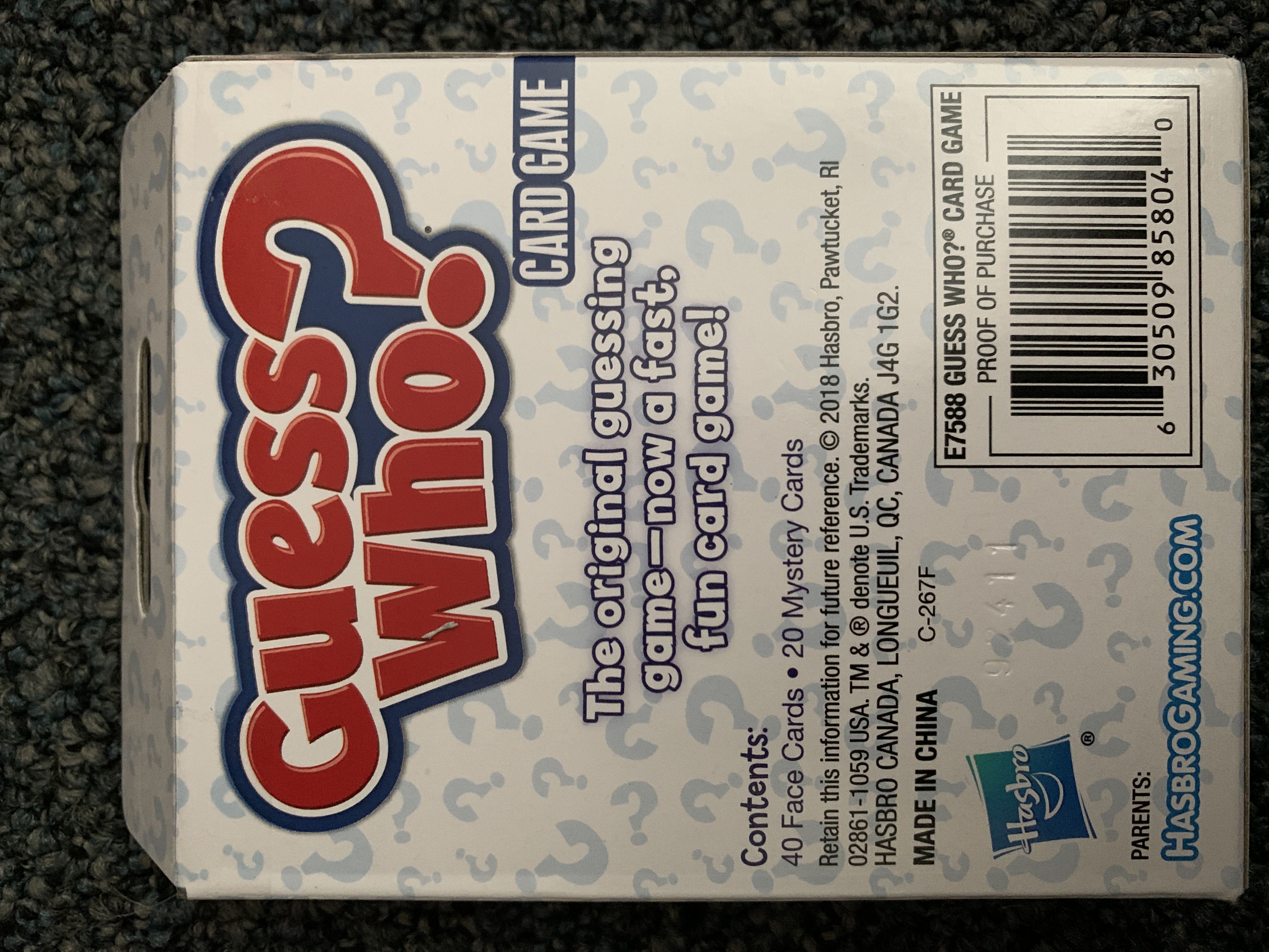 Guess Who?: Card Game  (2) board game collectible [Barcode 630509858040] - Main Image 2