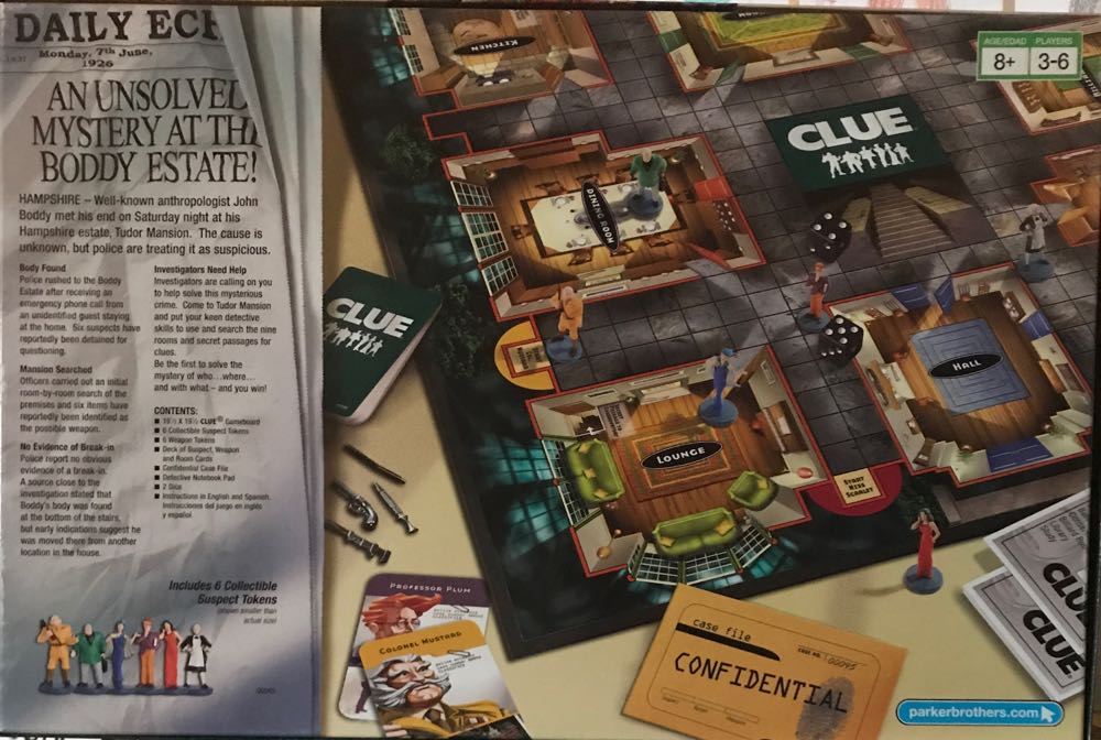 Clue  (3 to 6) board game collectible [Barcode 073000000455] - Main Image 2