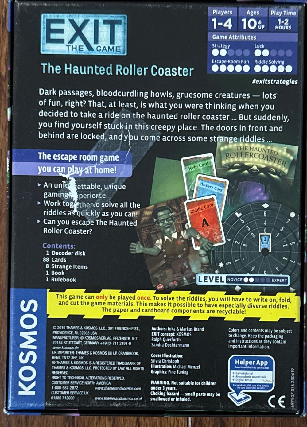 EXIT The Game: The Haunted Roller Coaster  (1-4) board game collectible [Barcode 814743014244] - Main Image 2