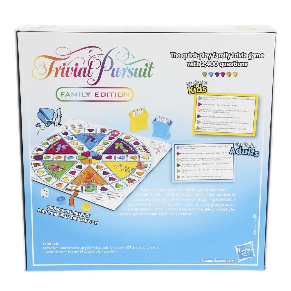 Trivial Pursuit: Family Edition  (2+) board game collectible [Barcode 630509667468] - Main Image 2