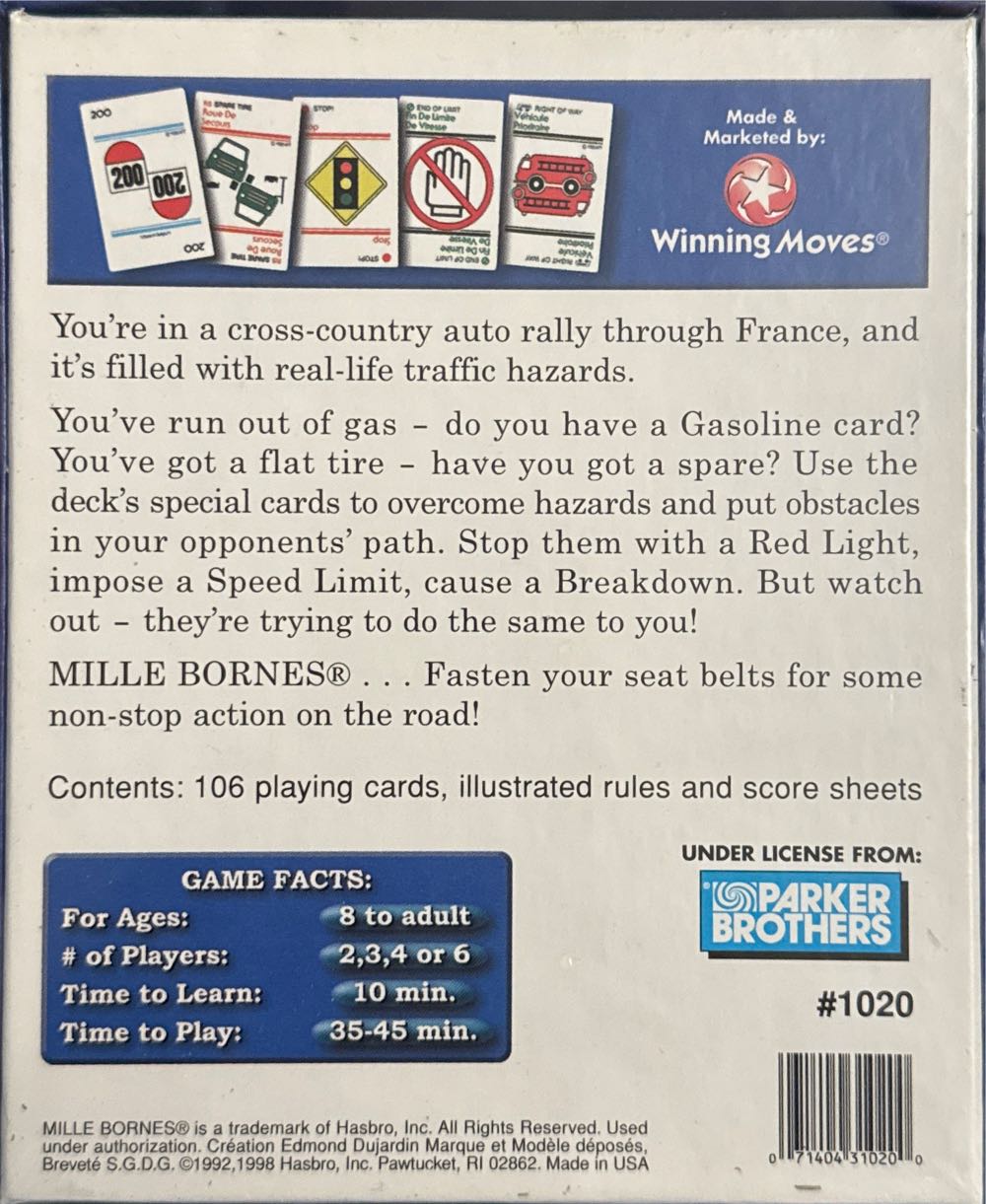Mille Bornes: 40th Anniversary Edition  (2-6) board game collectible [Barcode 071404310200] - Main Image 4