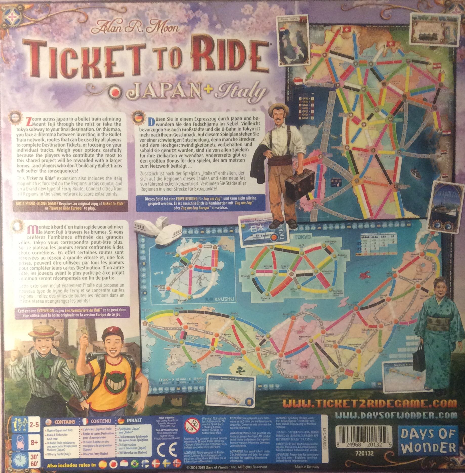 Ticket To Ride Map Collection 7: Japan & Italy  (2-5) board game collectible [Barcode 824968201329] - Main Image 2