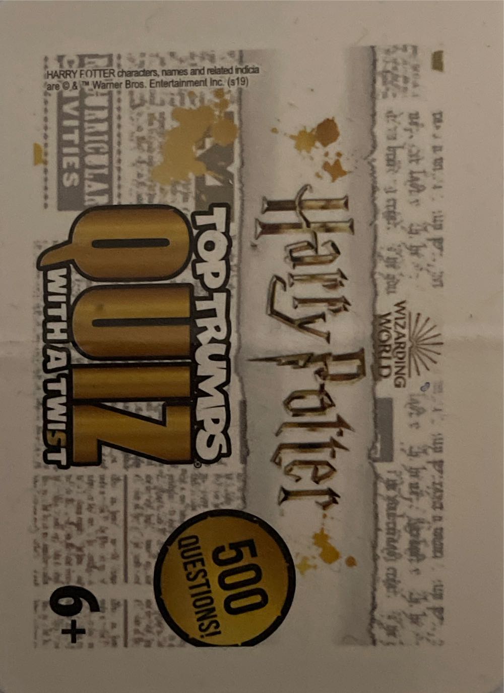 Harry Potter: TOP Trumps Quiz: Harry Potter  (2 Players or Team) board game collectible [Barcode 5036905001526] - Main Image 4