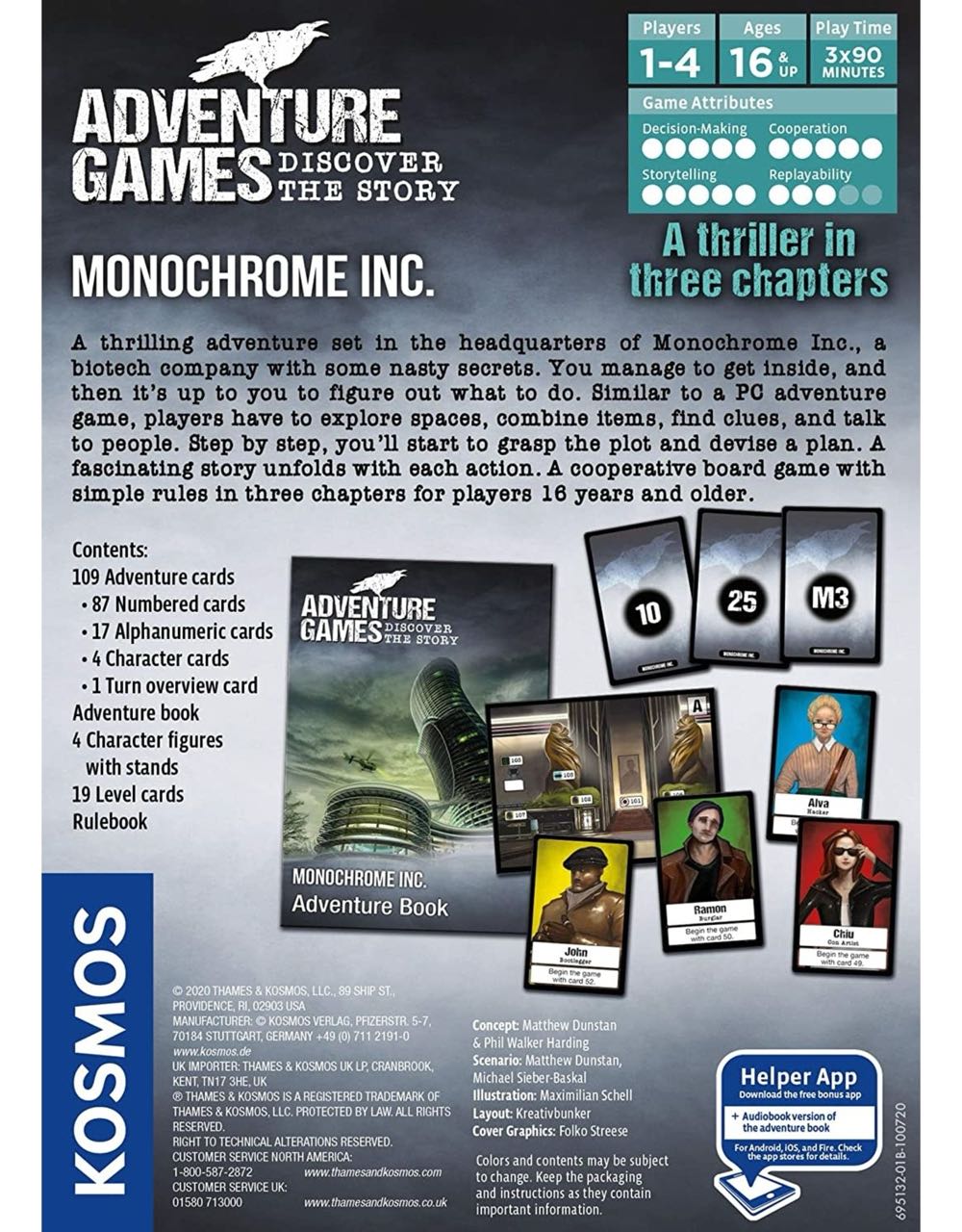 Adventure Games: Monochrome Inc.  (1-4) board game collectible [Barcode 814743014466] - Main Image 2