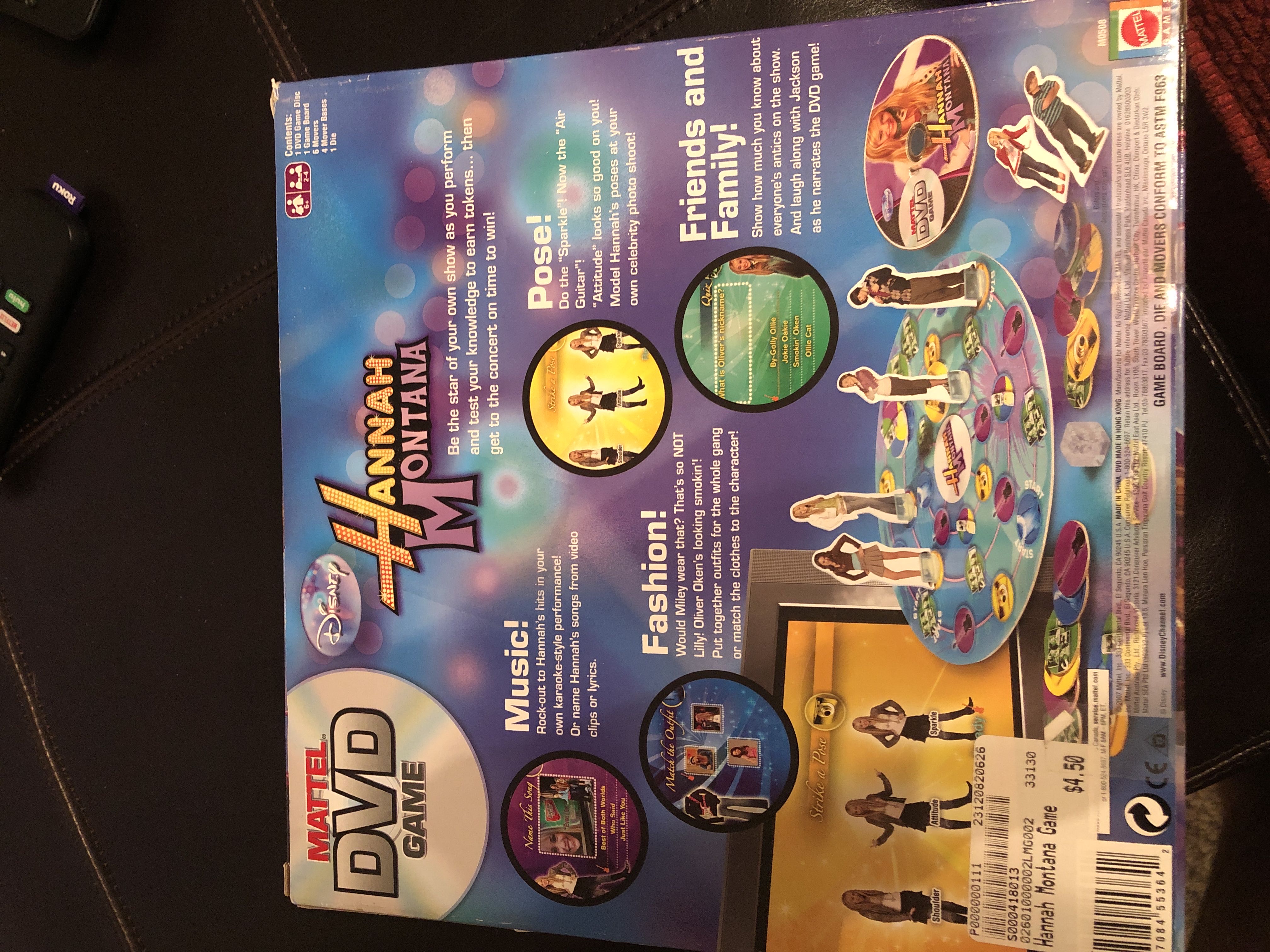 Hannah Montana: Mattel DVD Game  board game collectible [Barcode 027084553642] - Main Image 2