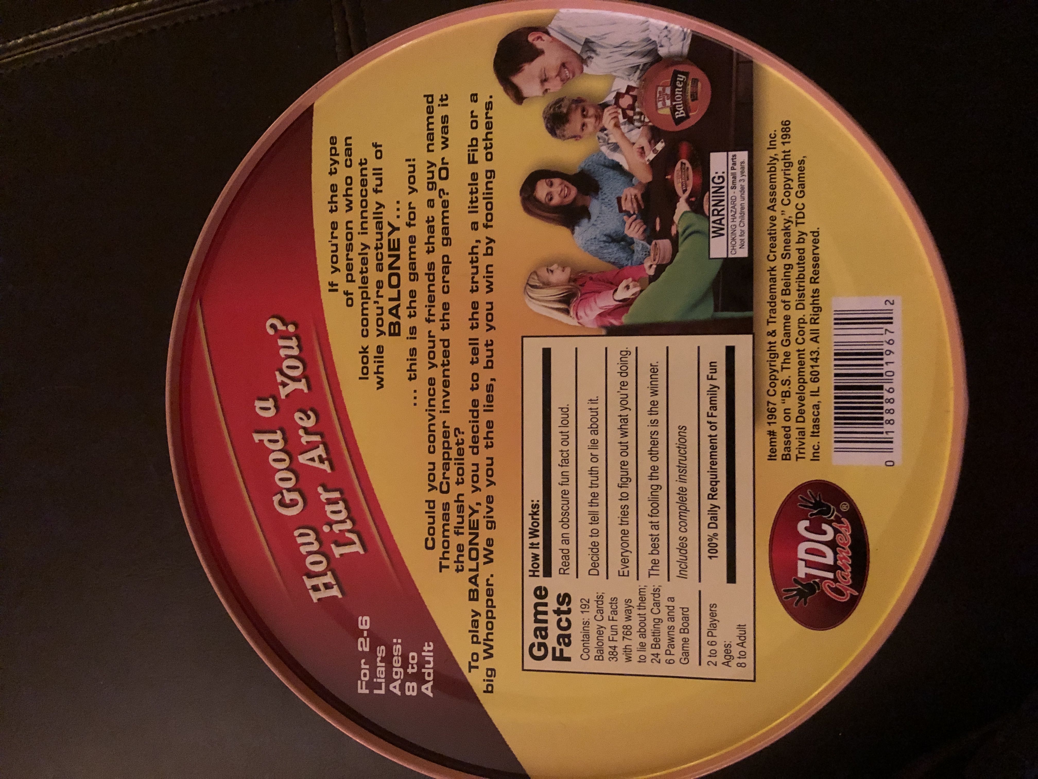 The Game of Baloney  (2-6) board game collectible [Barcode 018886019672] - Main Image 2