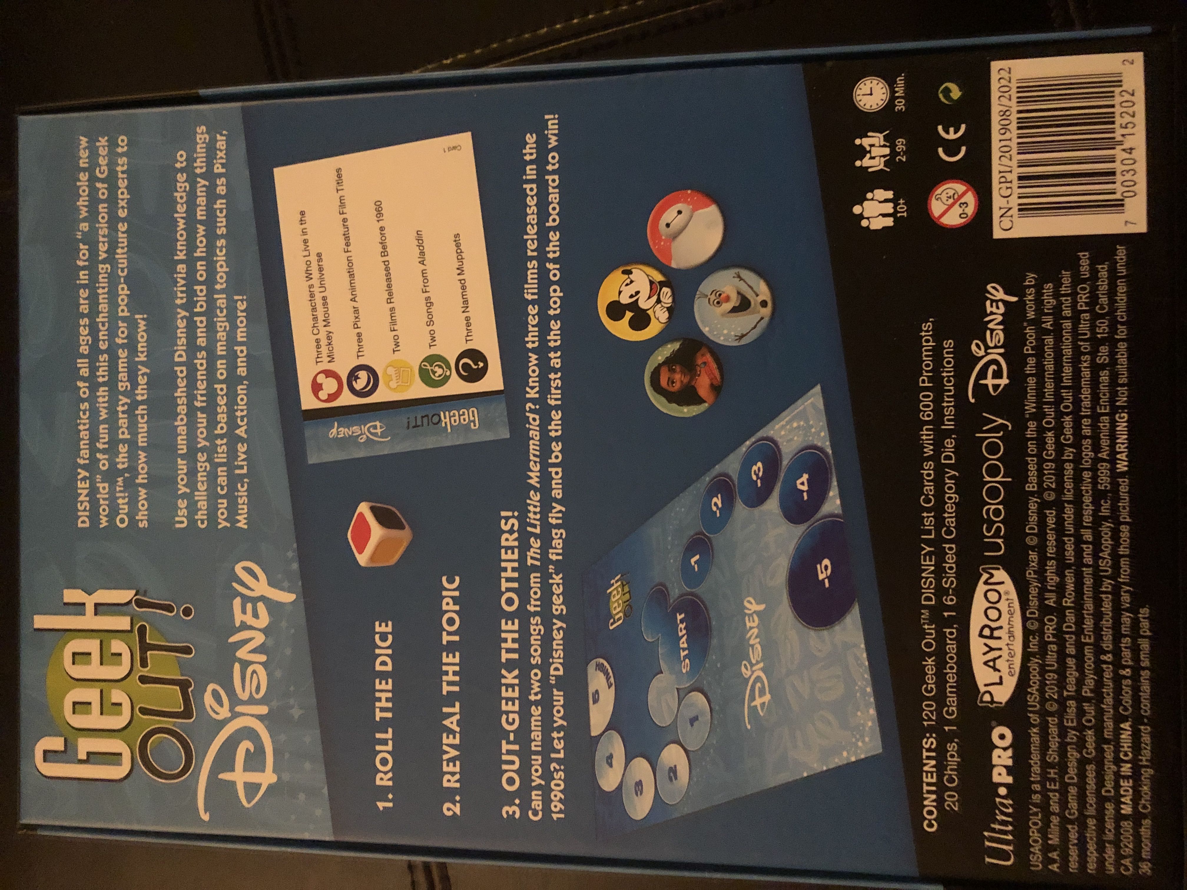 Geek Out! Disney  (2-99) board game collectible [Barcode 700304152022] - Main Image 2