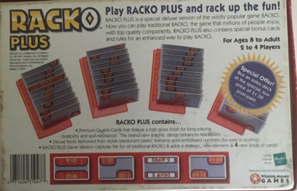 Super Racko  (2-4) board game collectible [Barcode 071404310477] - Main Image 2