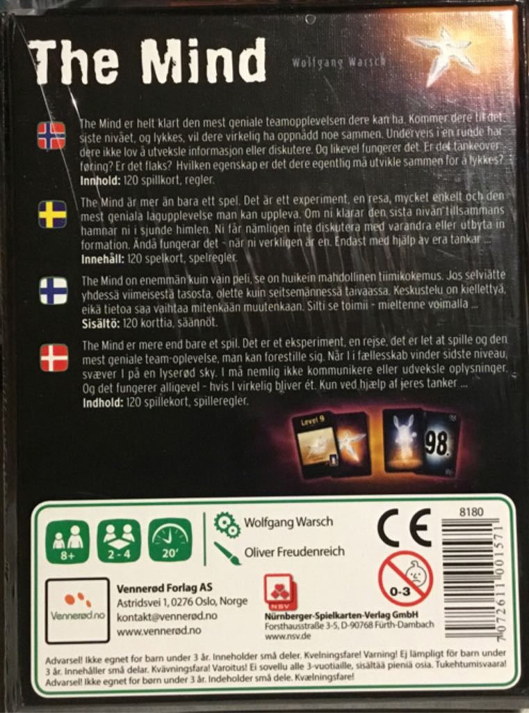 Mind, The  board game collectible [Barcode 7072611001571] - Main Image 2
