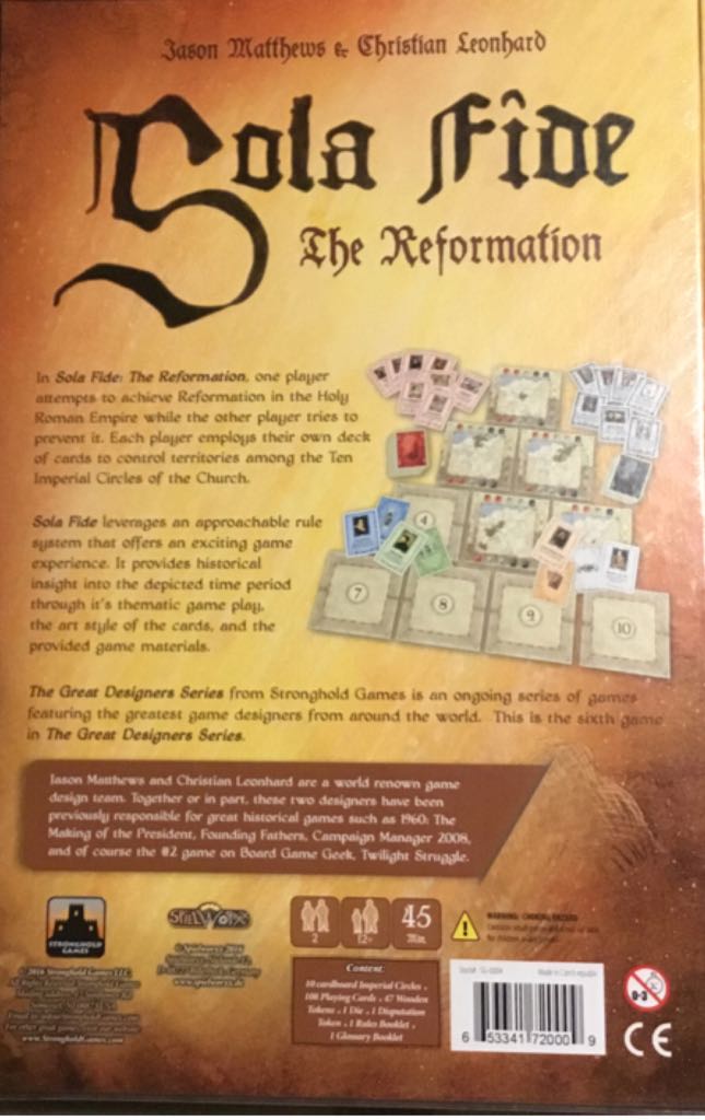 Sola Fide - The Reformation  board game collectible [Barcode 653341720009] - Main Image 2