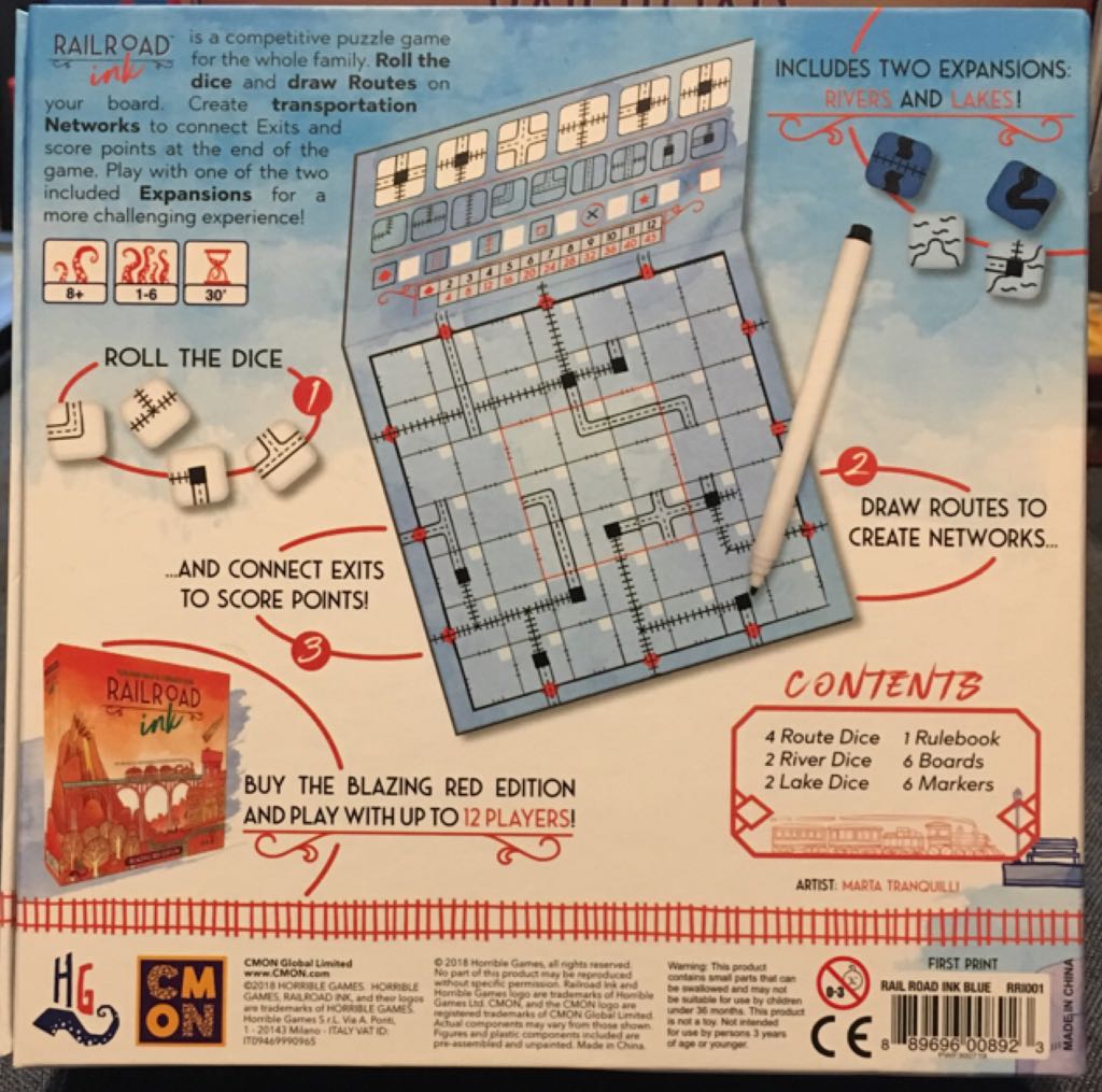 Railroad Ink, Deep Blue Edition  (1-6) board game collectible - Main Image 2