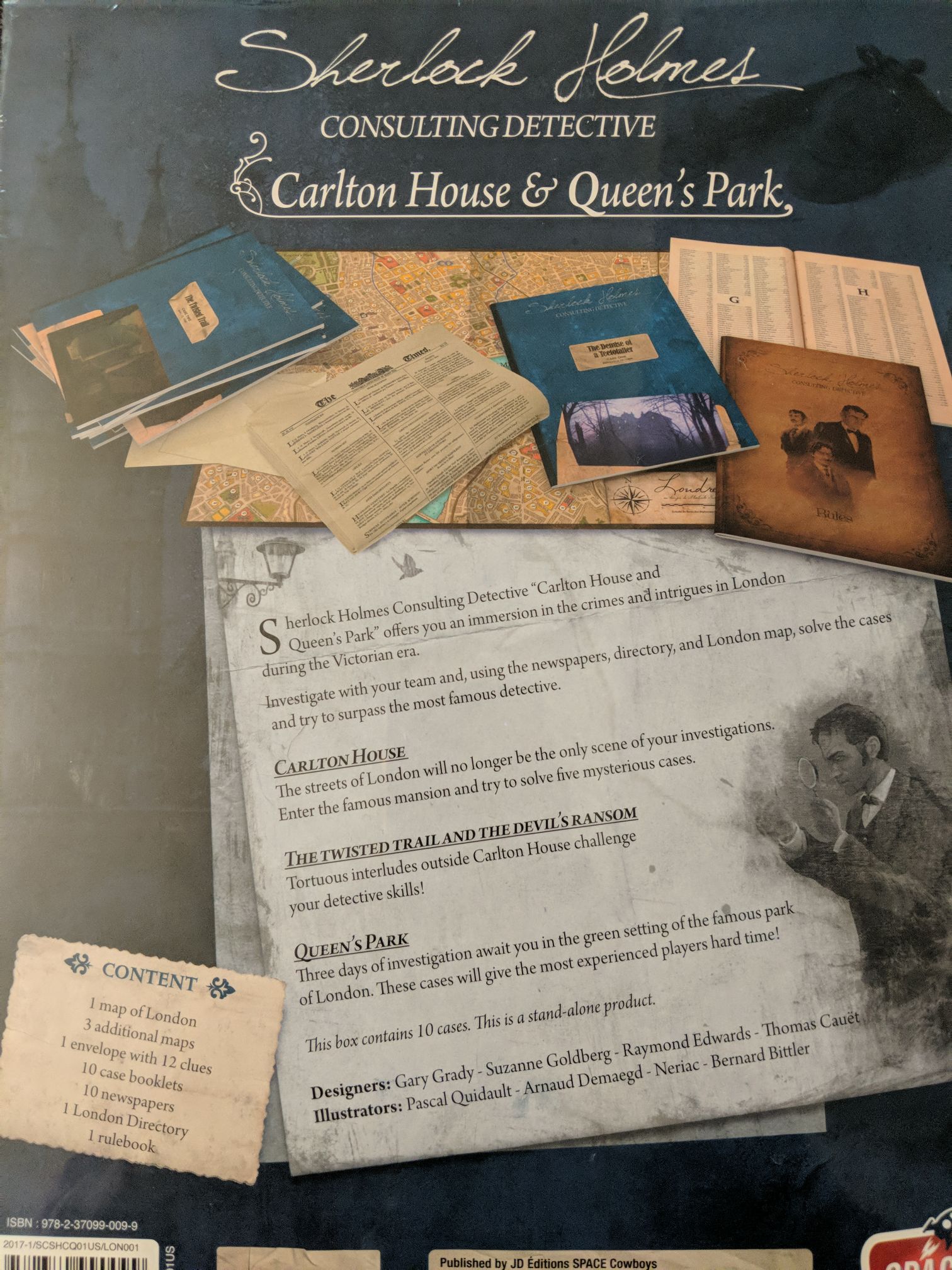 Sherlock Holmes: Consulting Detective - Carlton House And Queen’s Park  (1-8) board game collectible [Barcode 9782370990099] - Main Image 2