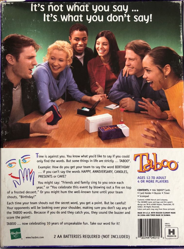 Taboo  (4-12+) board game collectible - Main Image 2