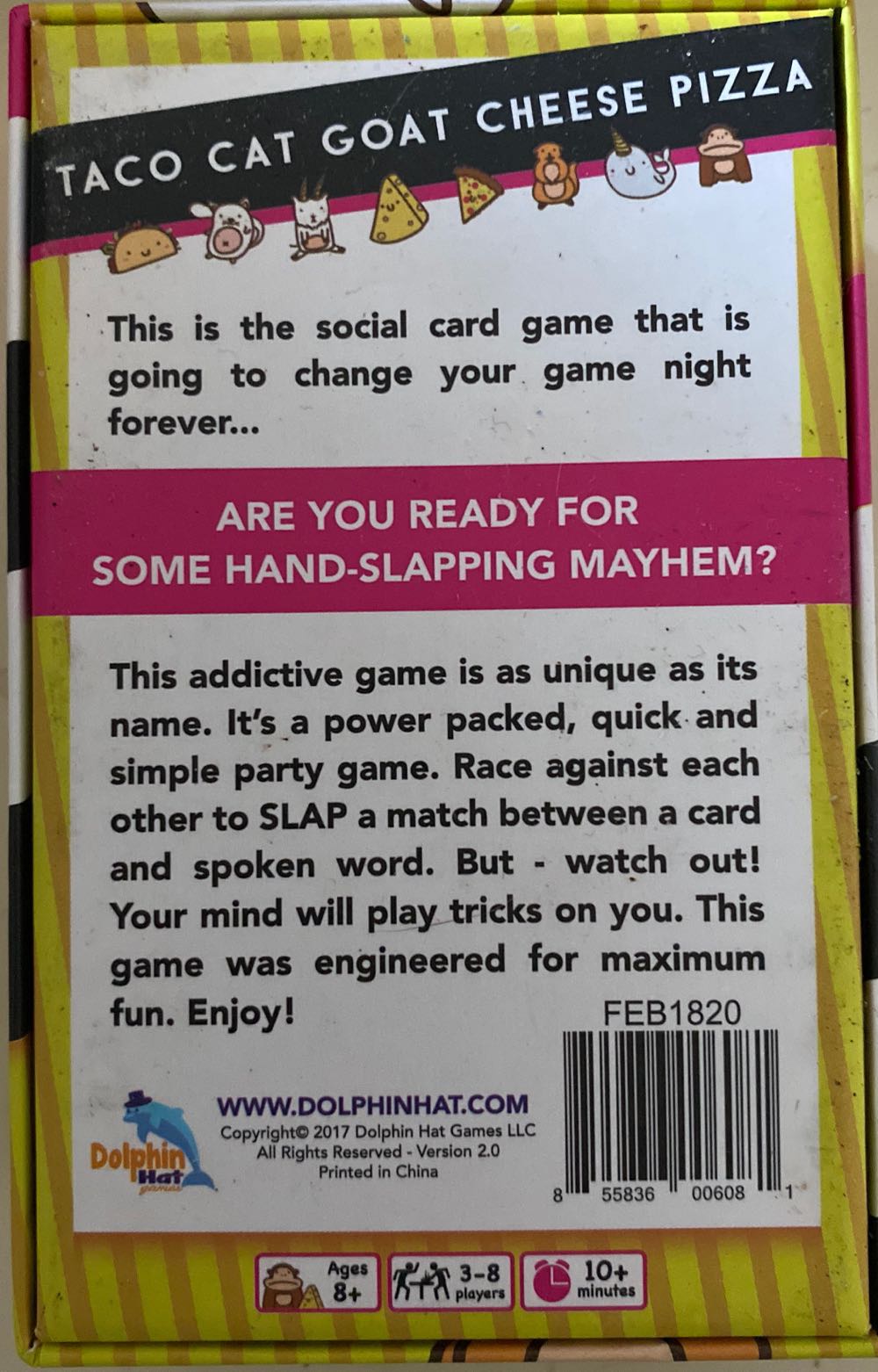 Taco Cat Goat Cheese Pizza  (3-8) board game collectible [Barcode 855836006081] - Main Image 2