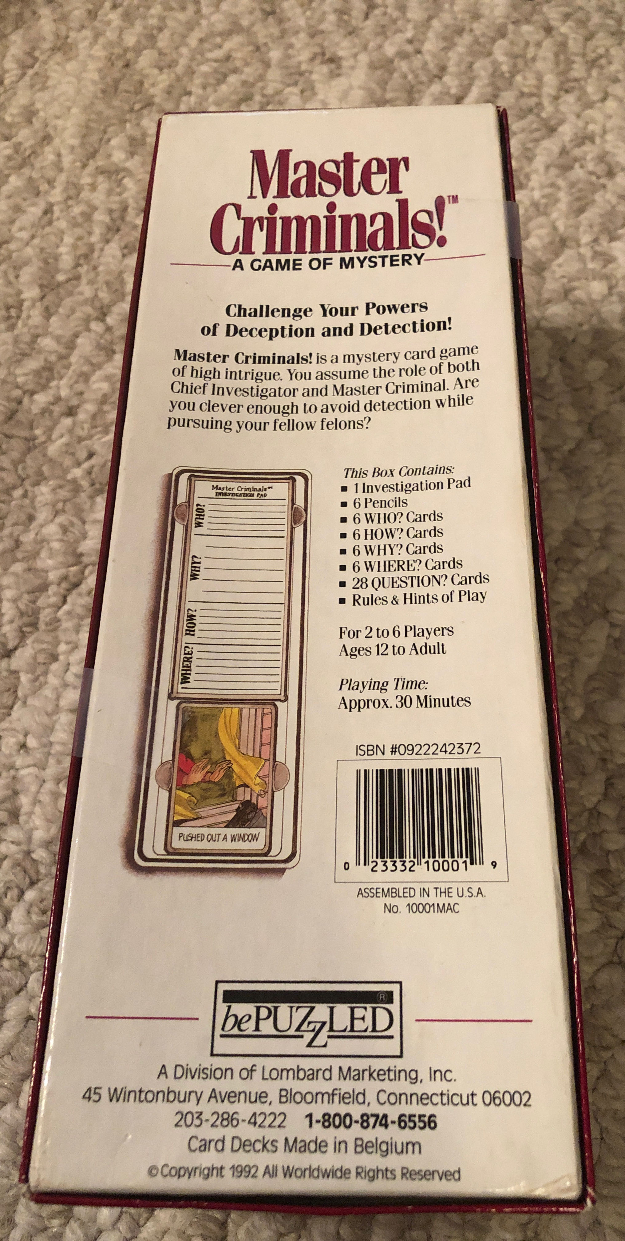 Master Criminals  board game collectible [Barcode 023332100019] - Main Image 2