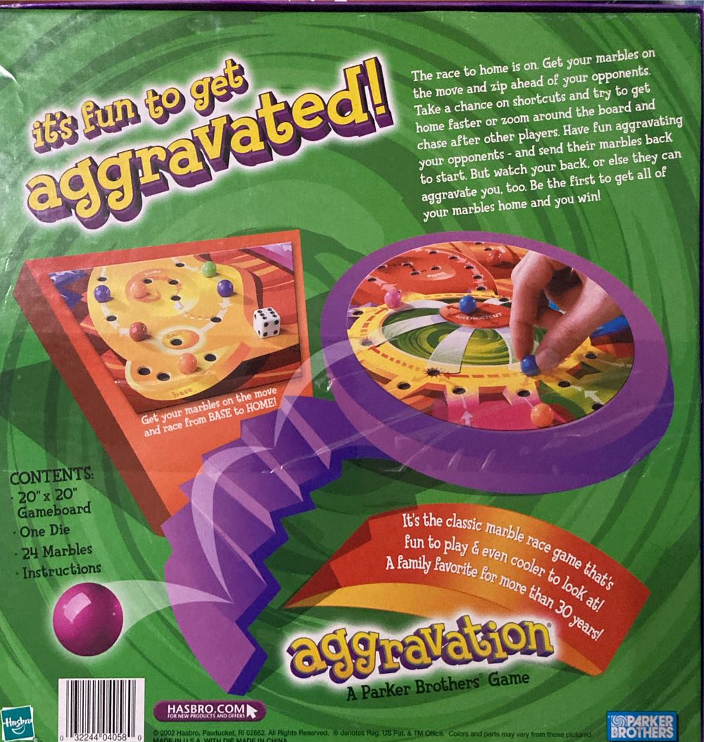 Aggravation  (2-6) board game collectible [Barcode 032244040580] - Main Image 2