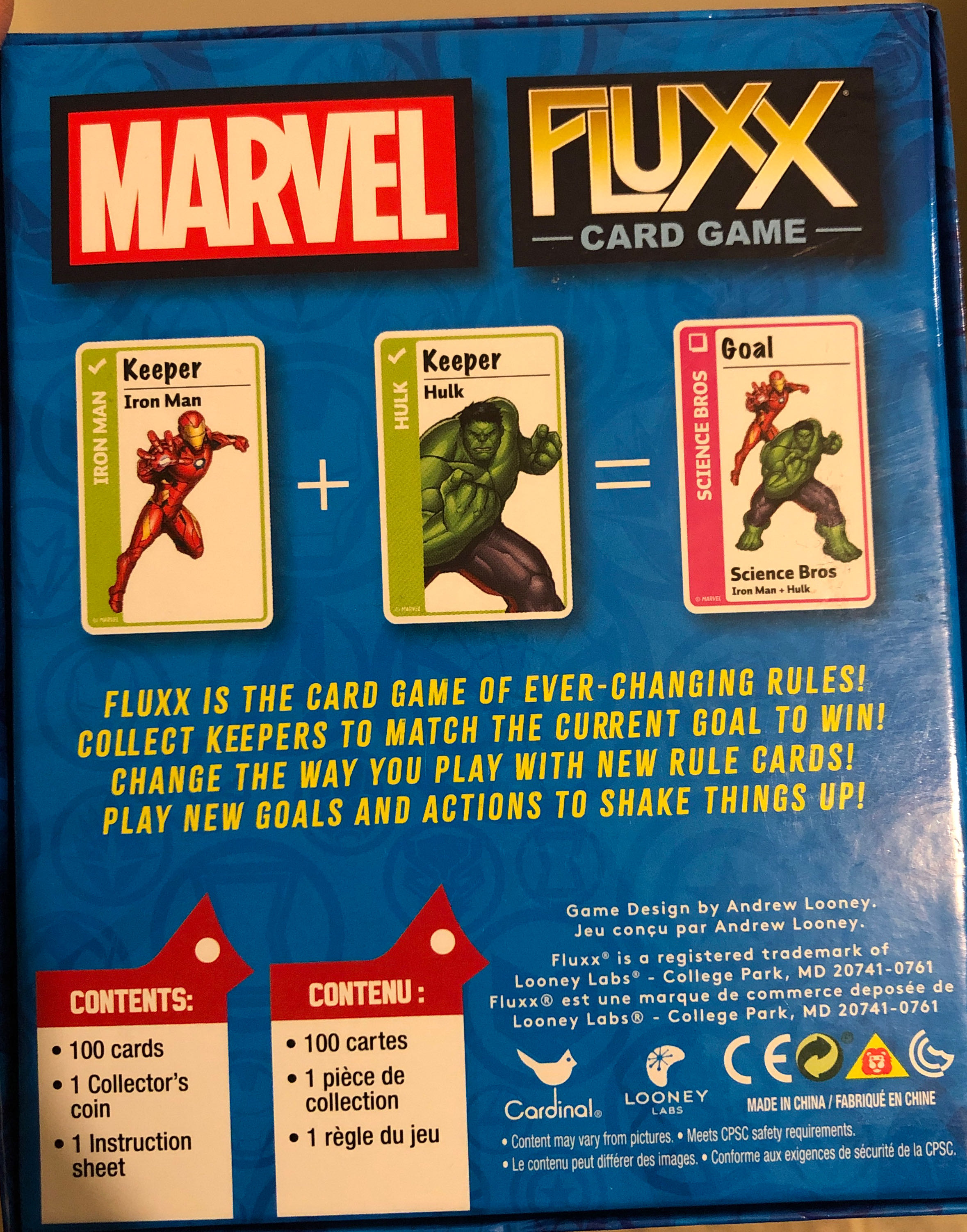 Fluxx: Marvel Card Game  (2-6) board game collectible [Barcode 778988278239] - Main Image 2
