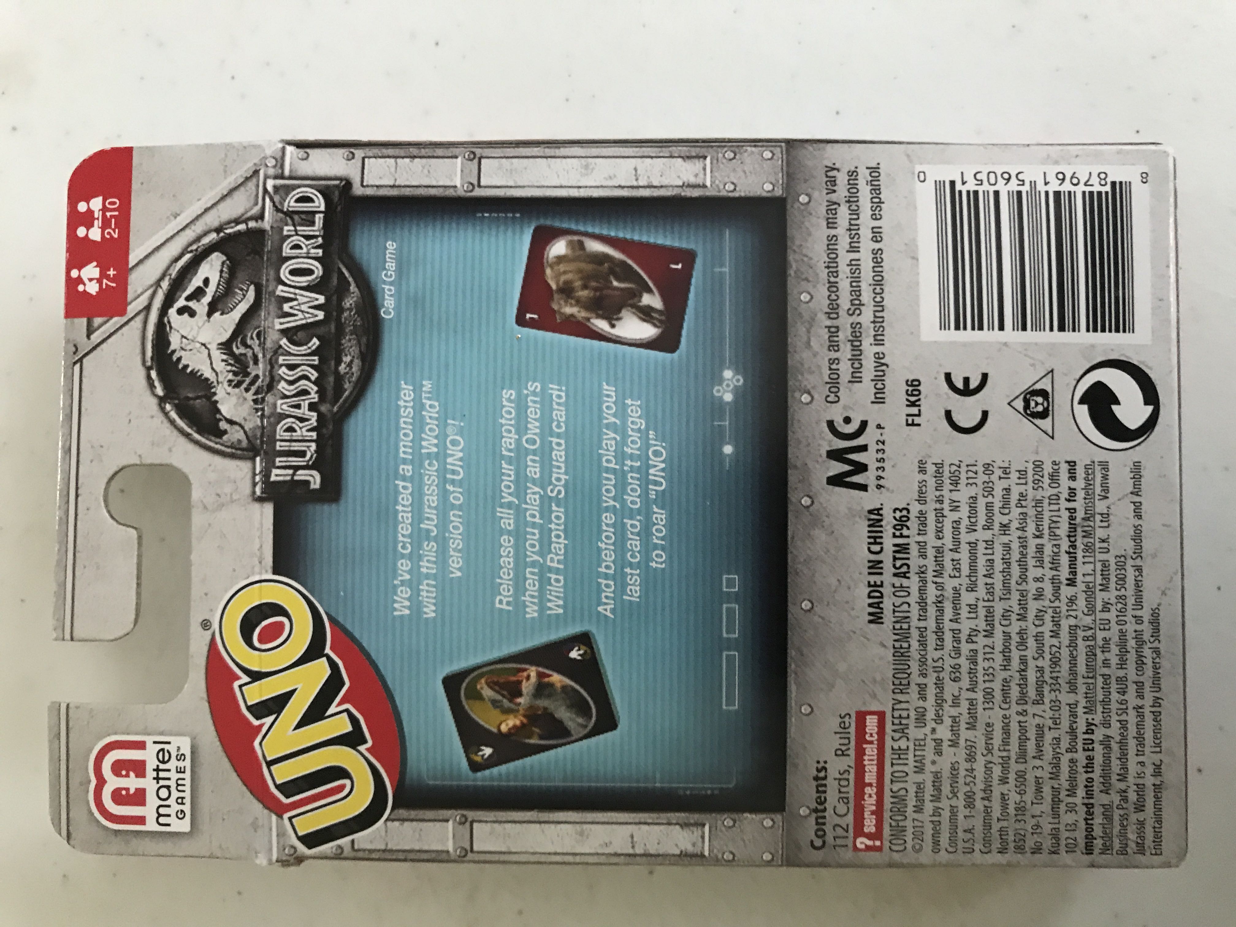 UNO®: JURASSIC WORLD Edition  (2-10) board game collectible [Barcode 887961560510] - Main Image 2