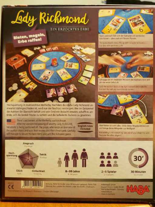 Lady Richmond: Ein Erzocktes Erbe  (2-5) board game collectible [Barcode 4010168222417] - Main Image 2