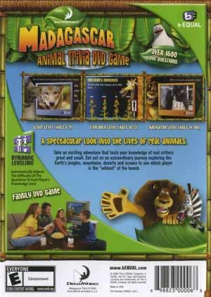 Madagascar Animal Trivia DVD Game  (1-4) board game collectible [Barcode 898823000136] - Main Image 2