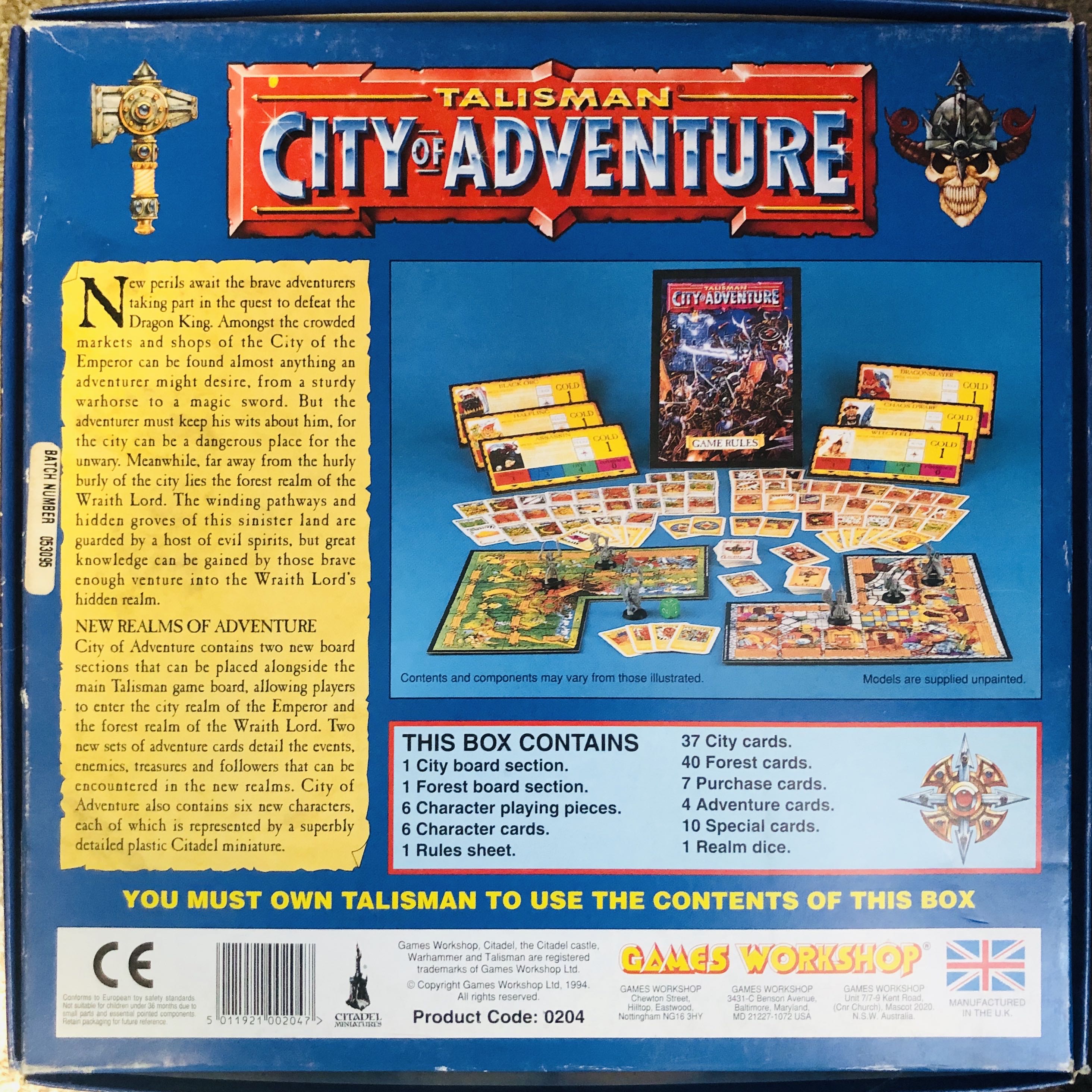 Talisman: City Of Adventure (3rd Edition)  board game collectible - Main Image 2