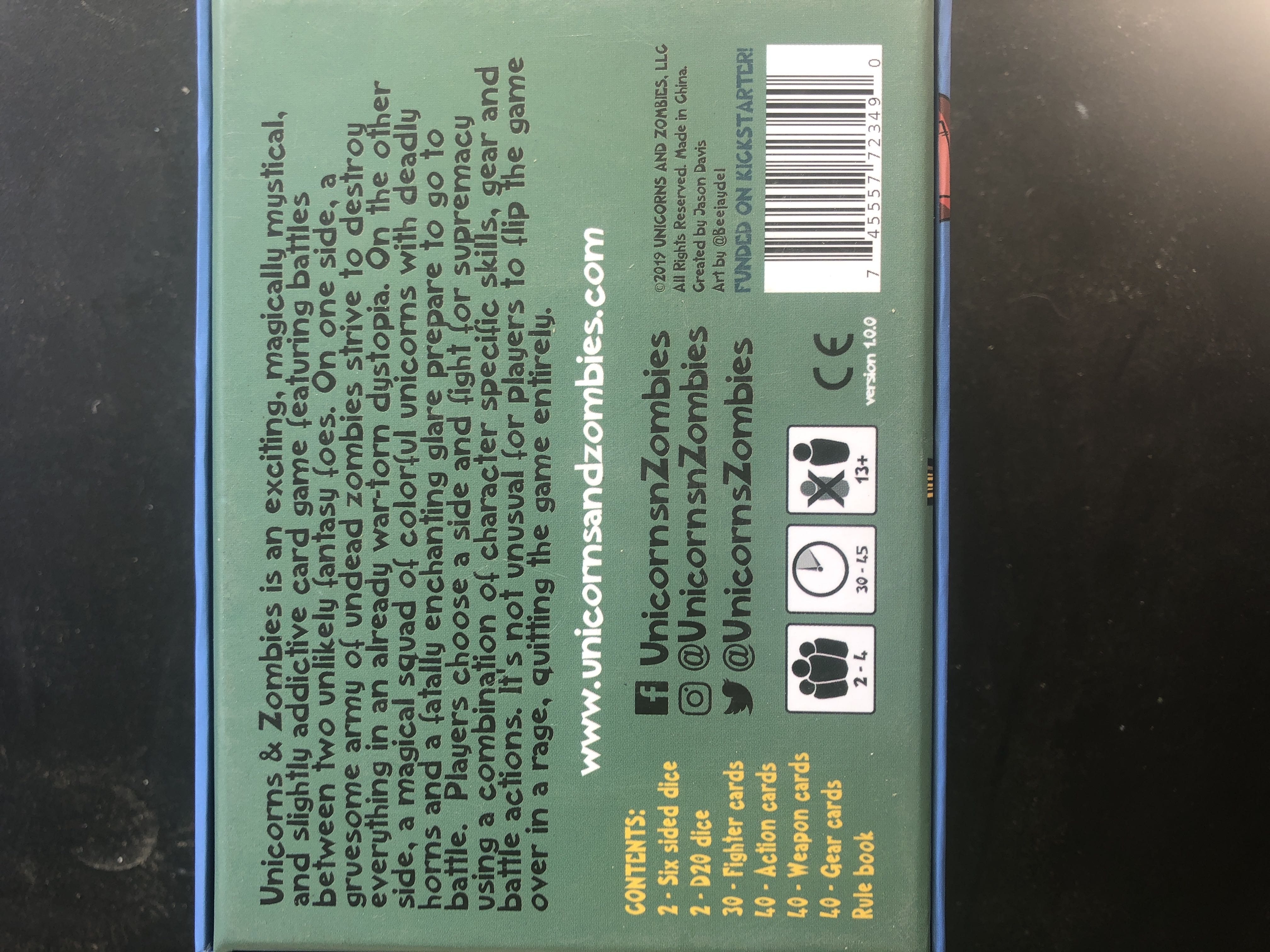 Unicorns & Zombies  (2-4) board game collectible [Barcode 745557723490] - Main Image 2