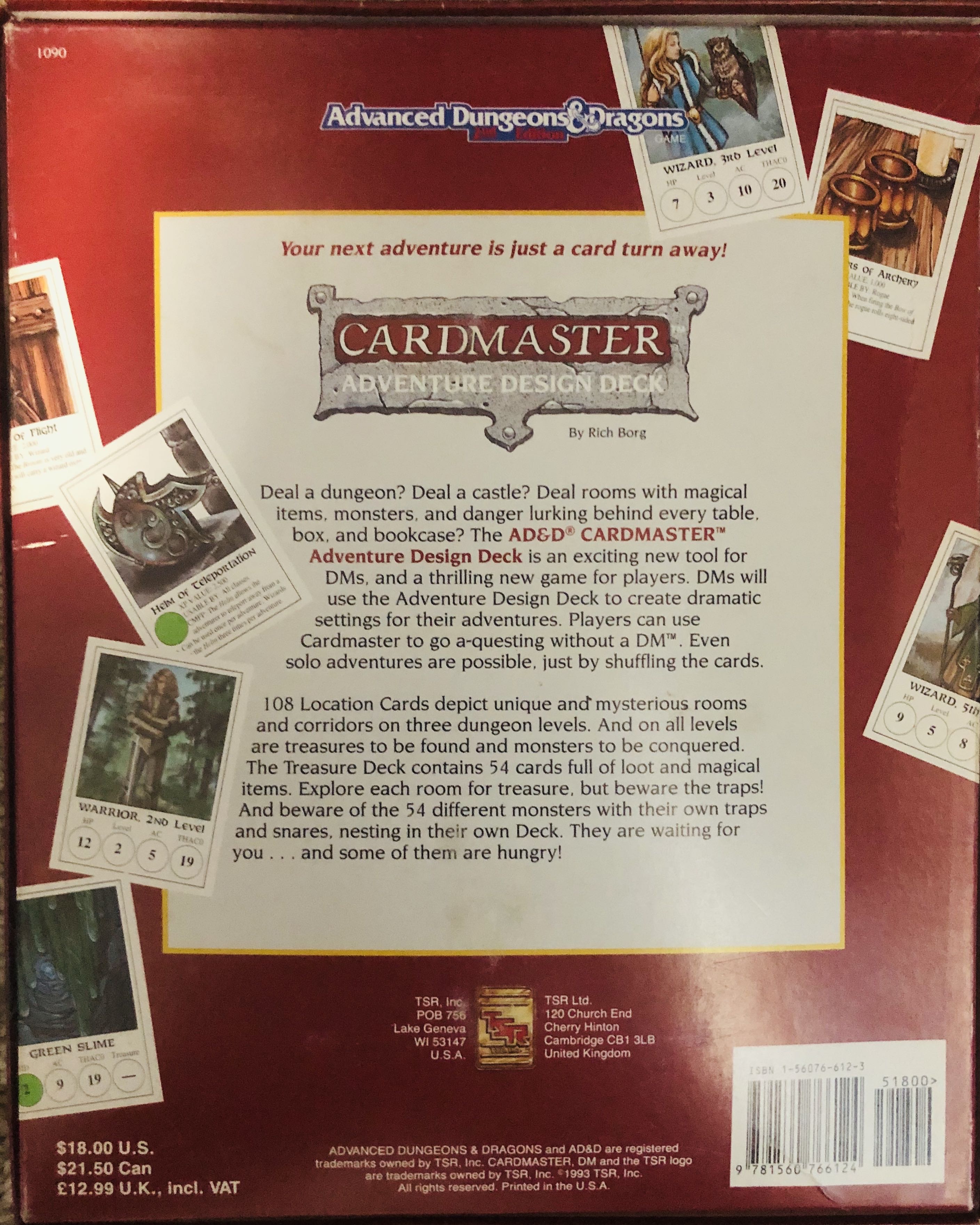 AD&D: Cardmaster Adventure Design Deck  (1-4) board game collectible [Barcode 9781560766124] - Main Image 2