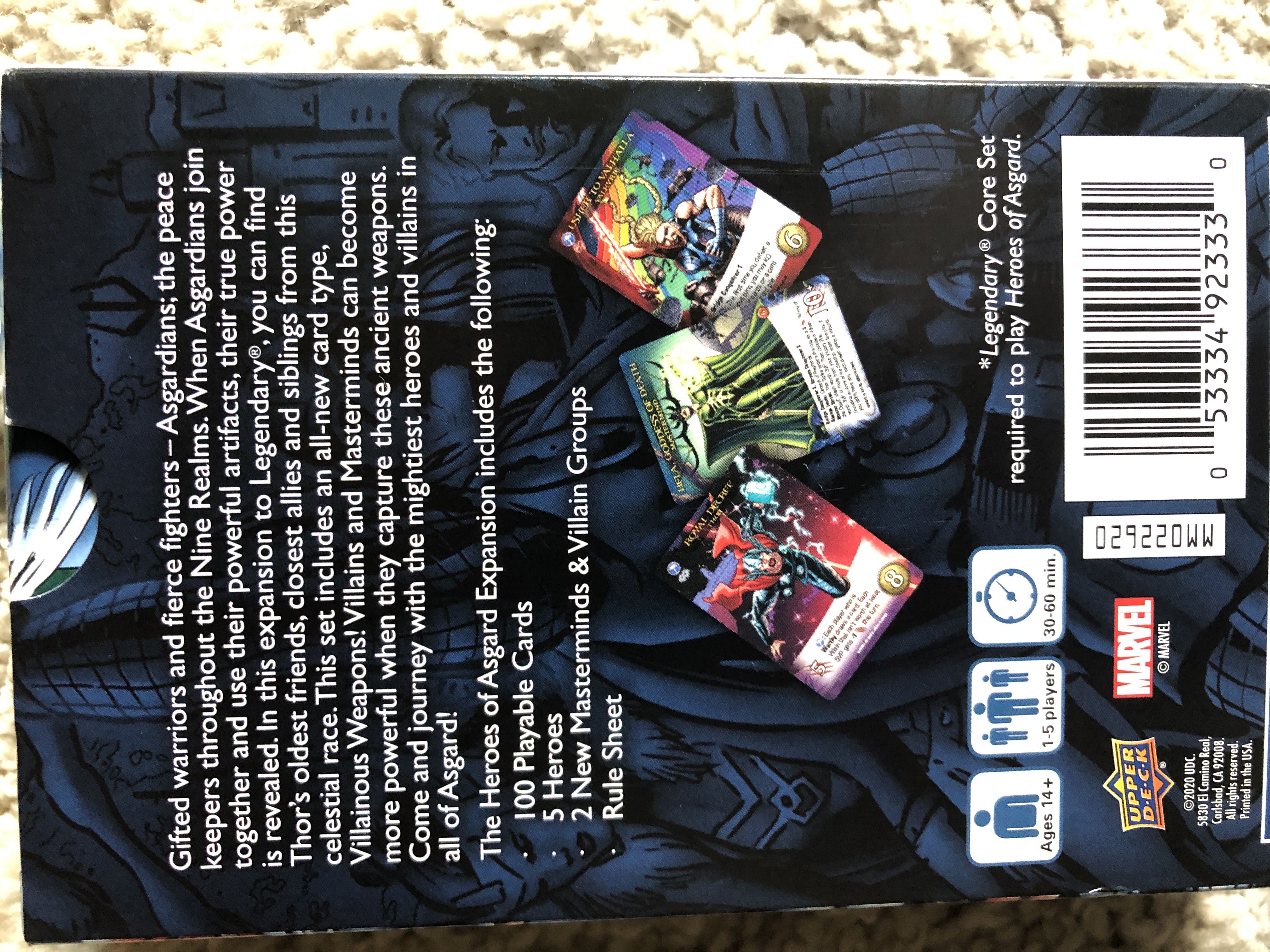 Marvel Legendary: Heroes Of Asgard  (1-5) board game collectible [Barcode 053334923330] - Main Image 2