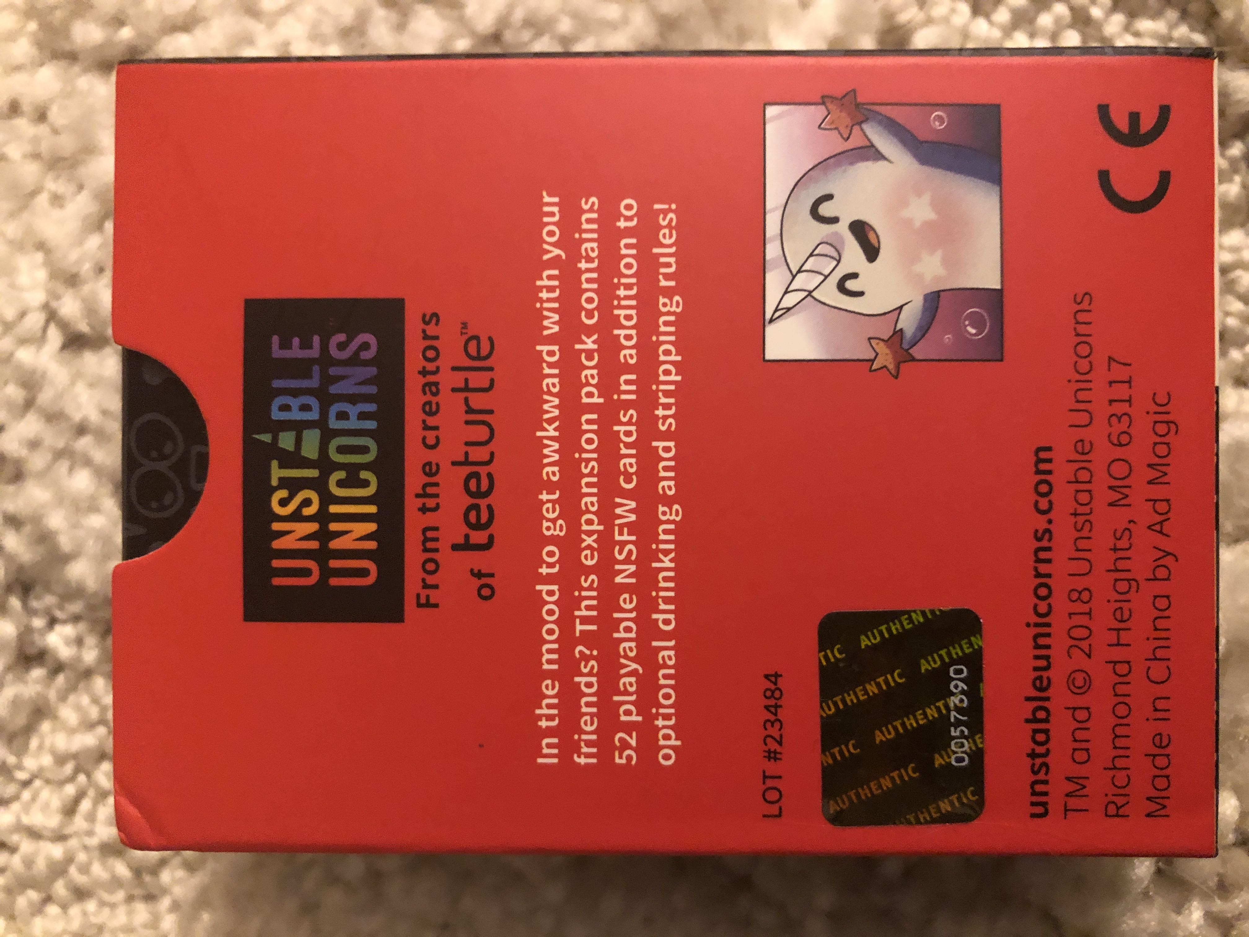 Unstable Unicorns NSFW  (2-8) board game collectible [Barcode 810270030849] - Main Image 2