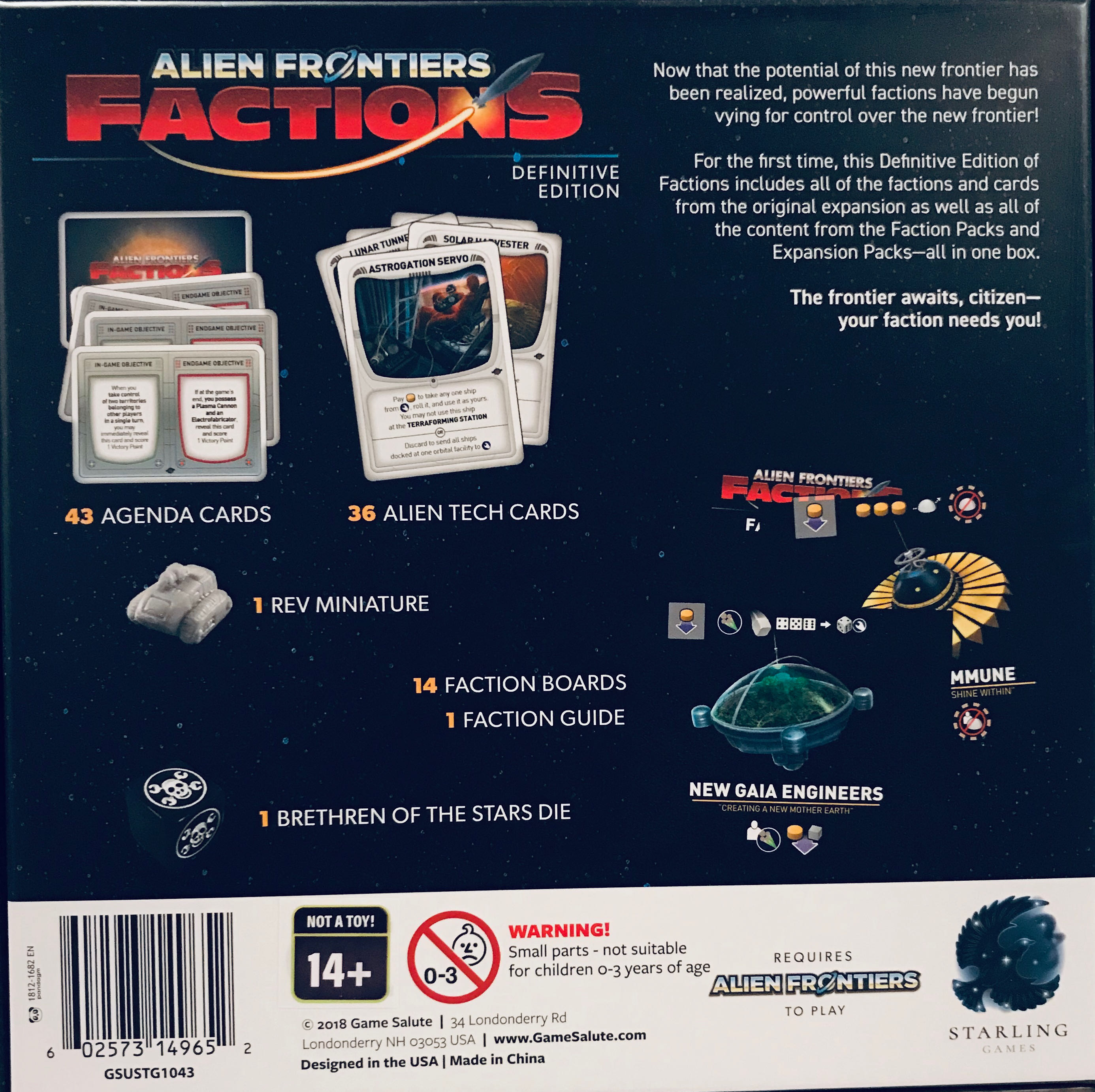 Alien Frontiers: Factions (Definitive Edition)  (2-4) board game collectible [Barcode 602573149652] - Main Image 2