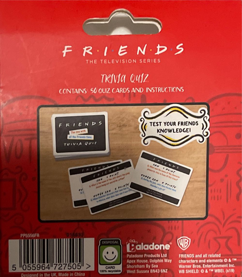 Friends The Television Show Trivia Quiz  (1+) board game collectible [Barcode 5055964727505] - Main Image 2