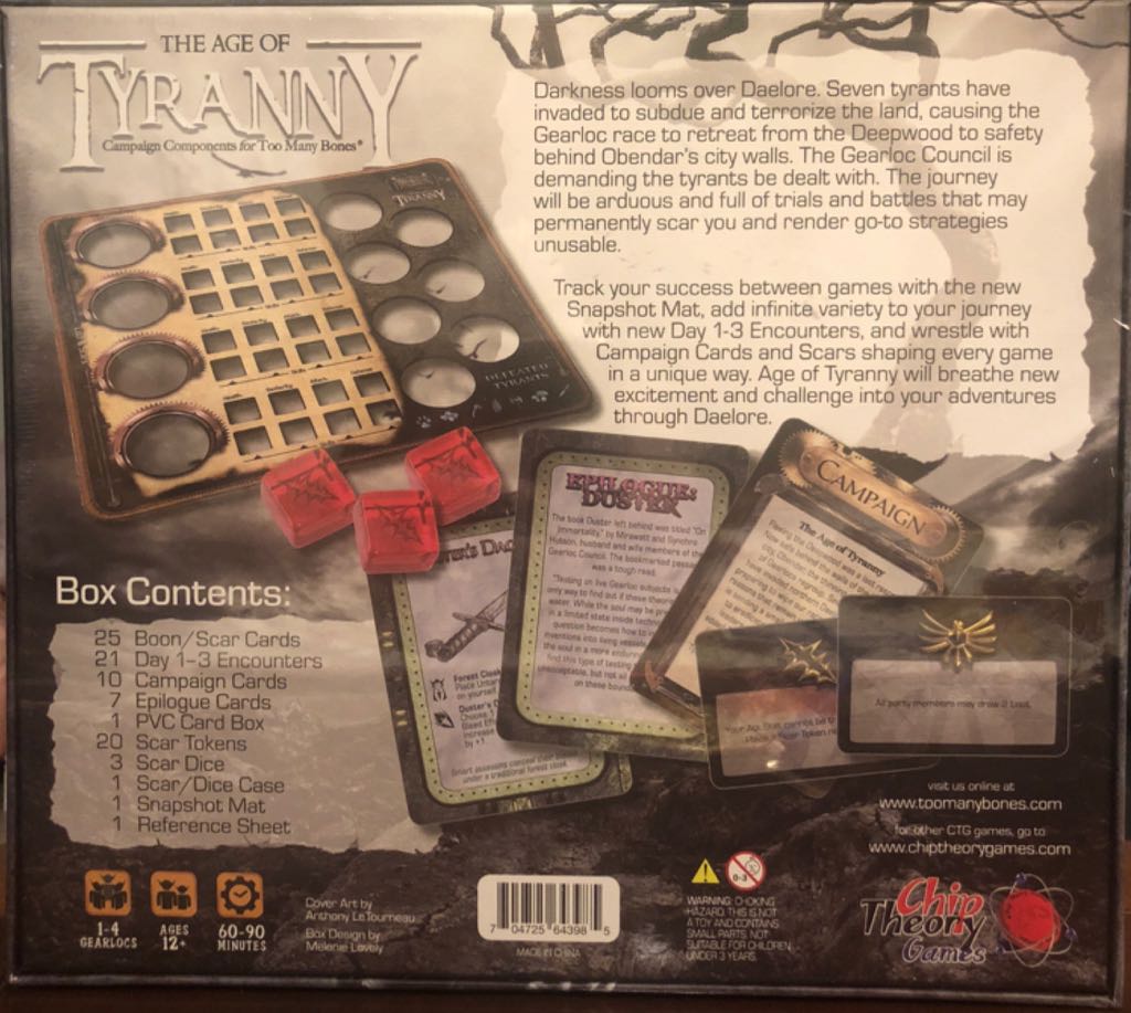 Too Many Bones: Age Of Tyranny  (1-4) board game collectible [Barcode 704725643985] - Main Image 2