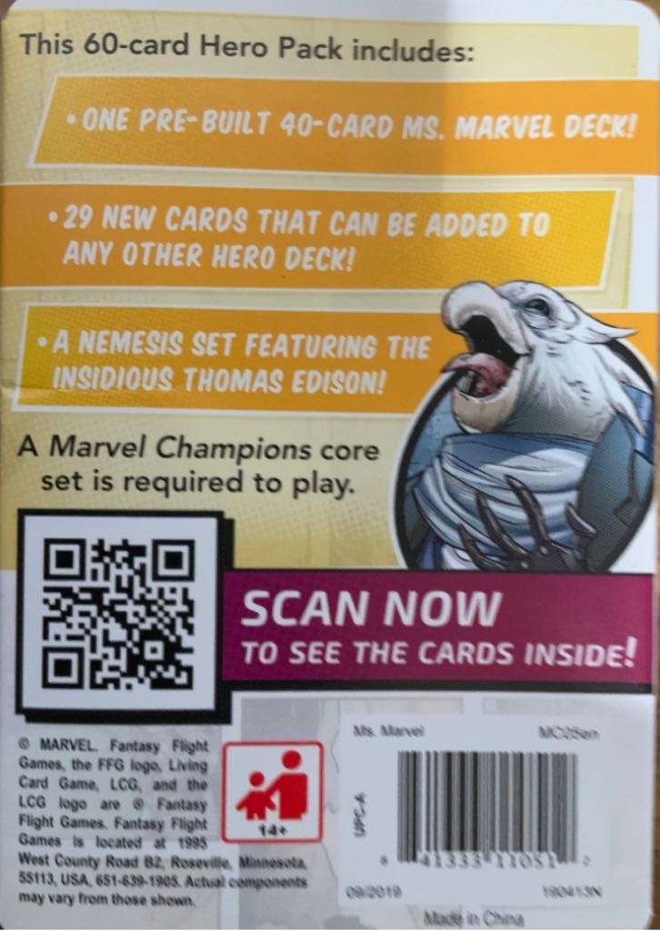 Marvel Champions: The Card Game - Ms. Marvel Hero Pack  (1-4) board game collectible [Barcode 841333110512] - Main Image 2