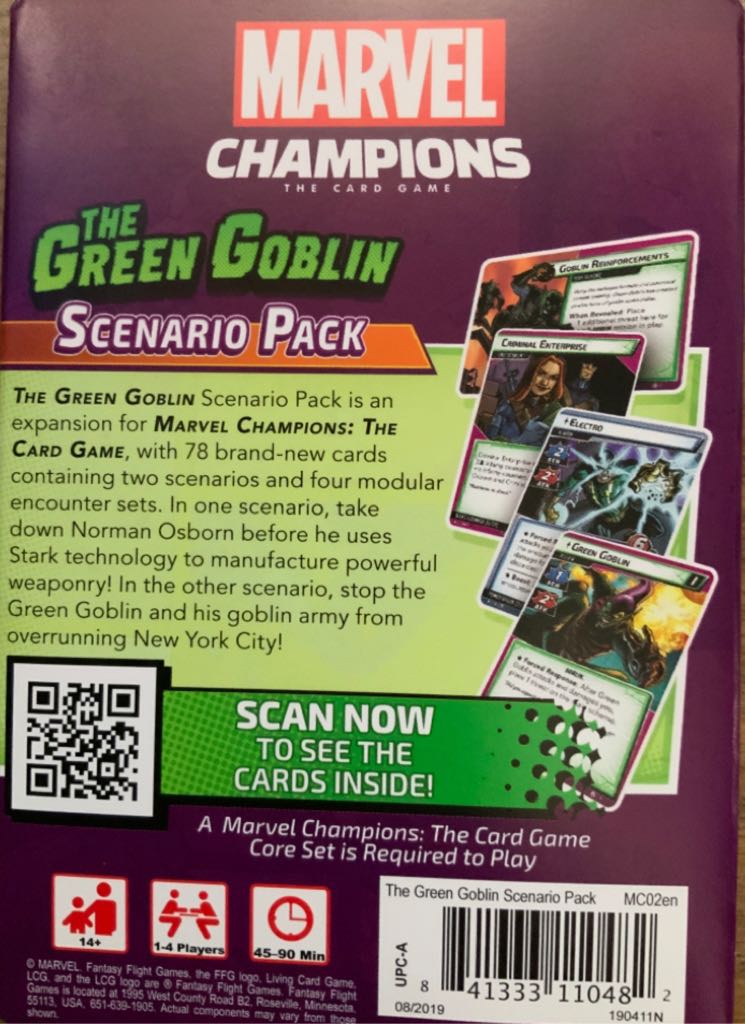 Marvel Champions: The Card Game - The Green Goblin Scenario Pack  (1-4) board game collectible [Barcode 841333110482] - Main Image 2