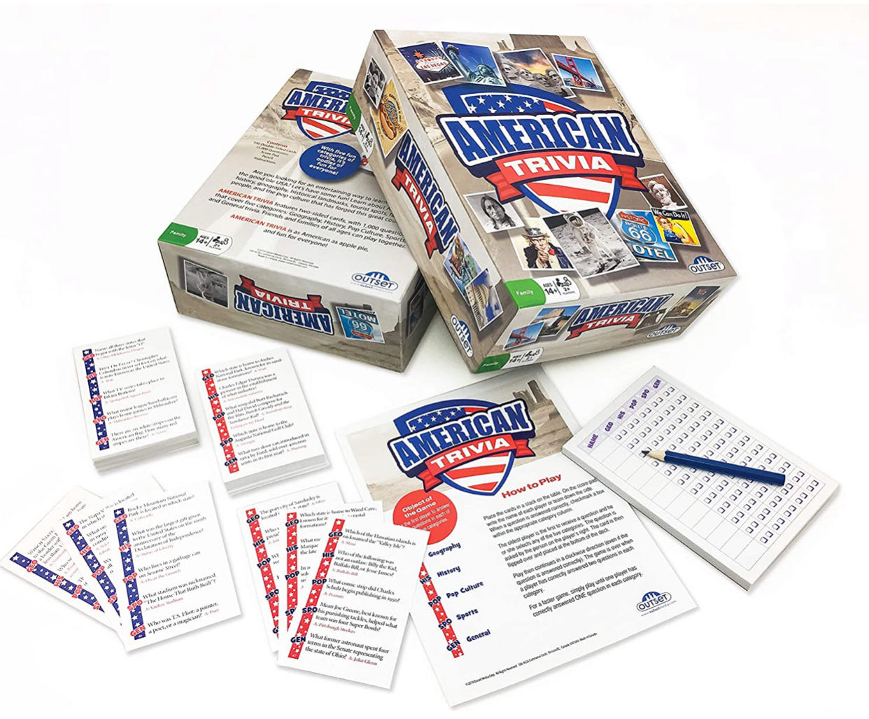 American Trivia  (2+) board game collectible [Barcode 625012180191] - Main Image 3