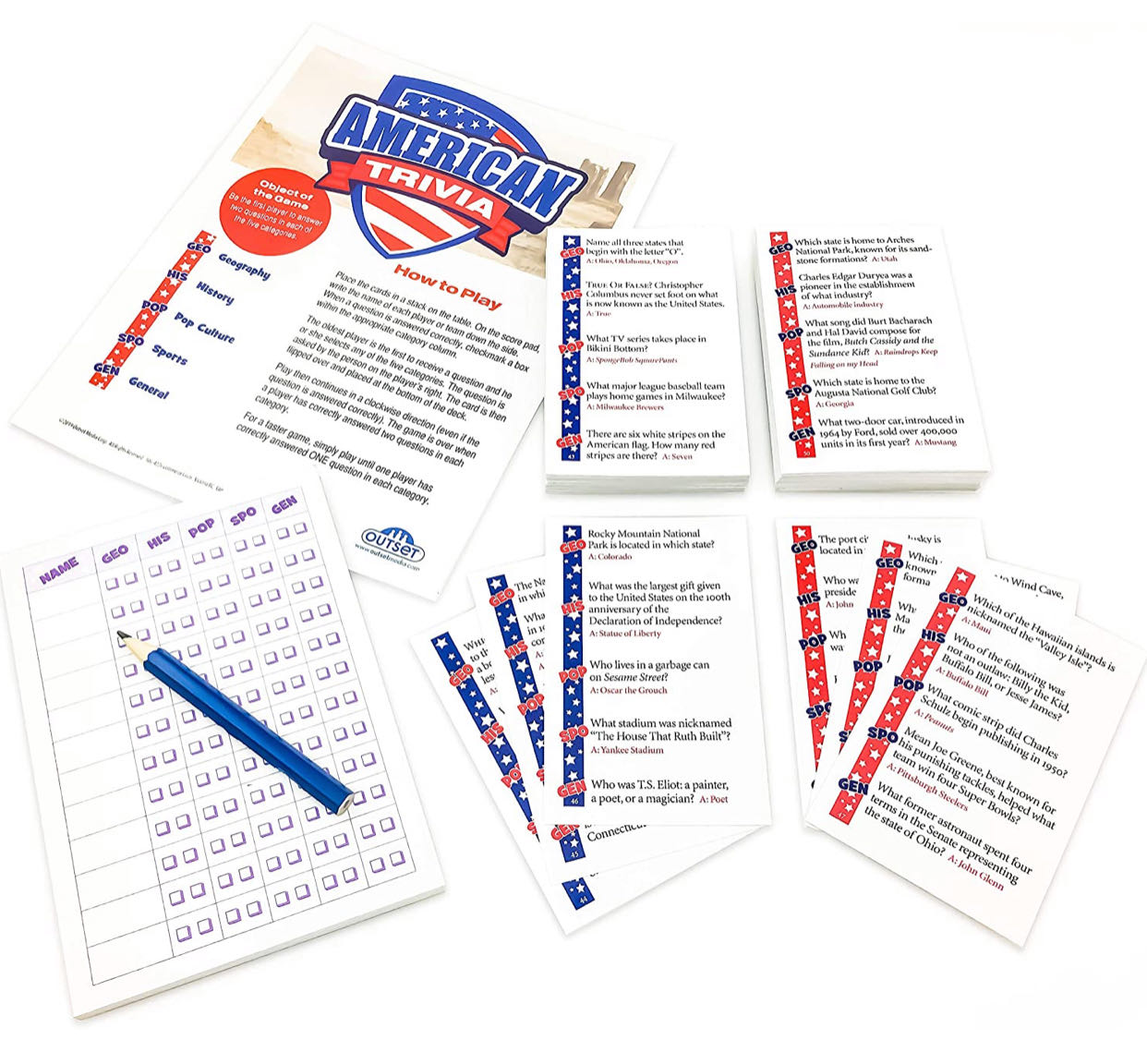 American Trivia  (2+) board game collectible [Barcode 625012180191] - Main Image 4