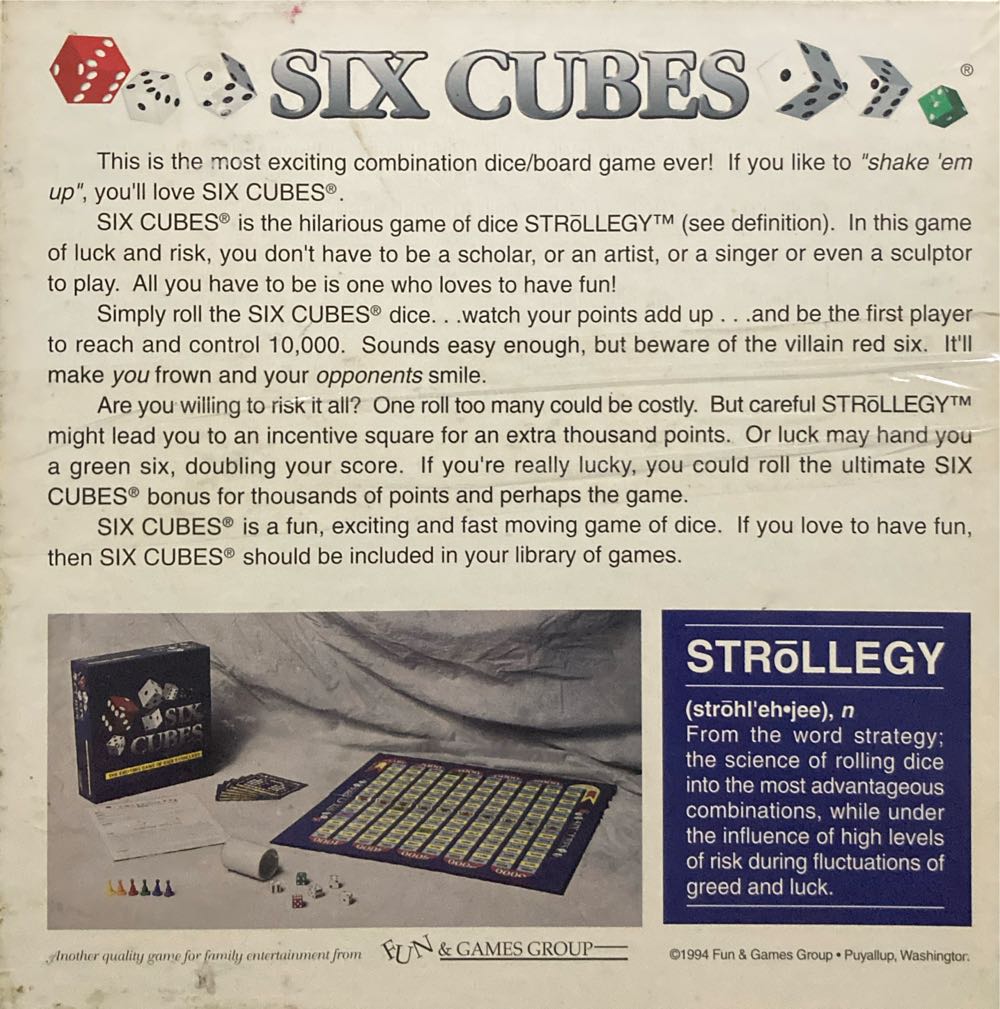 Six Cubes  (2-6) board game collectible [Barcode 000226000013] - Main Image 2