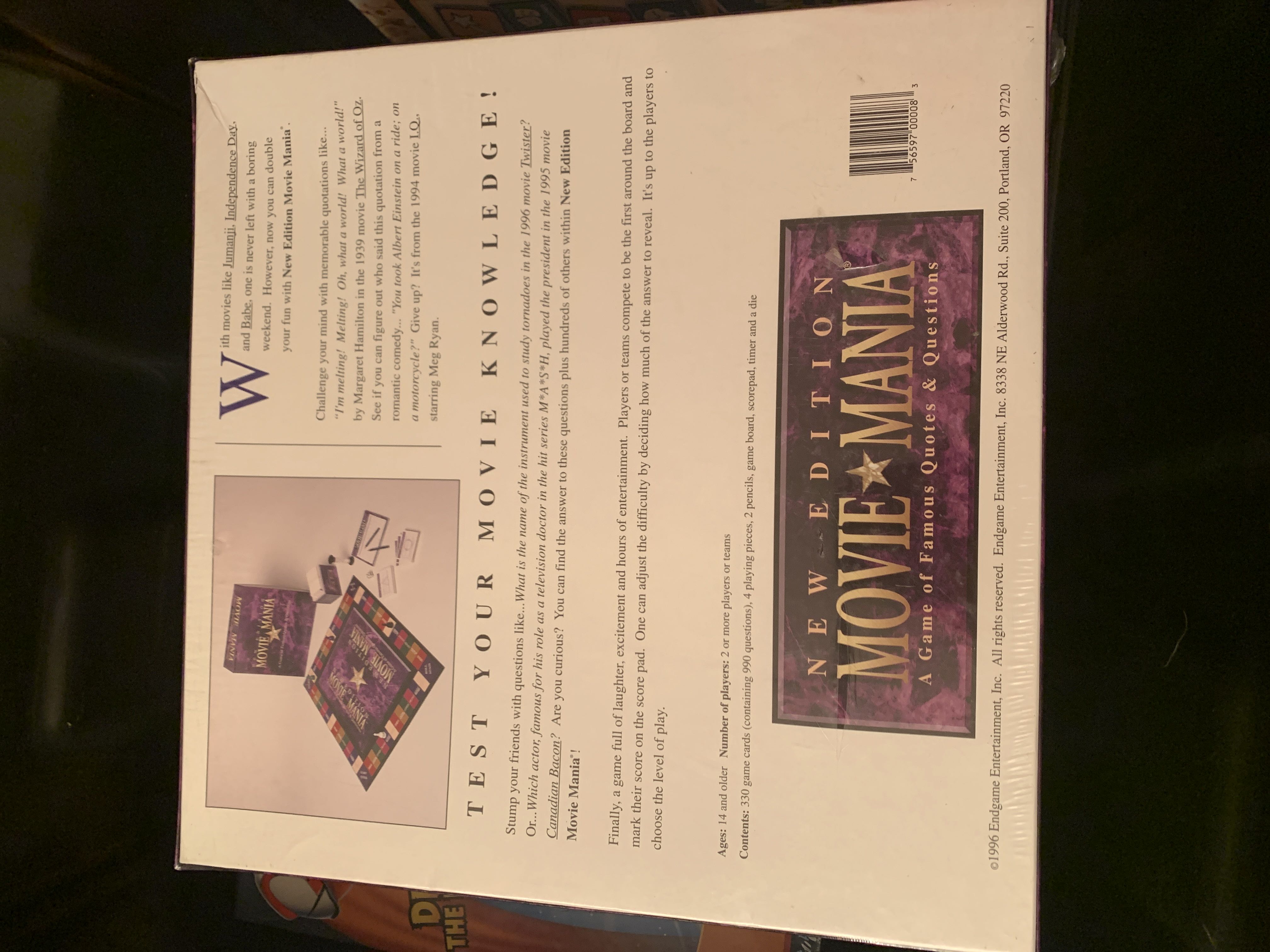 Movie Mania  (2+) board game collectible [Barcode 756597000083] - Main Image 2