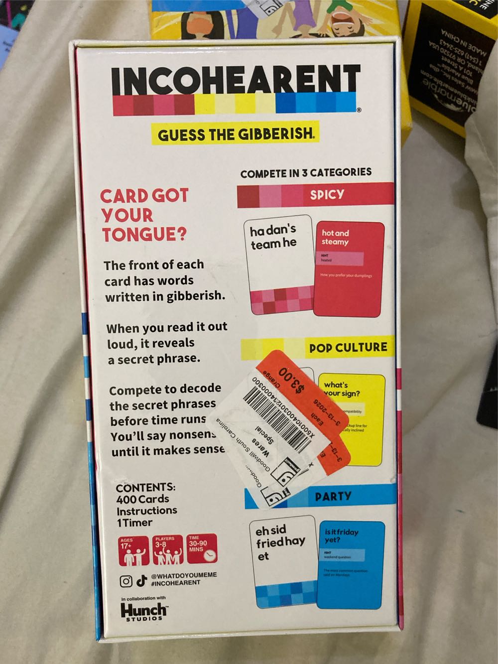 Incohearent: Spicier  (2-20+) board game collectible [Barcode 810816030333] - Main Image 3