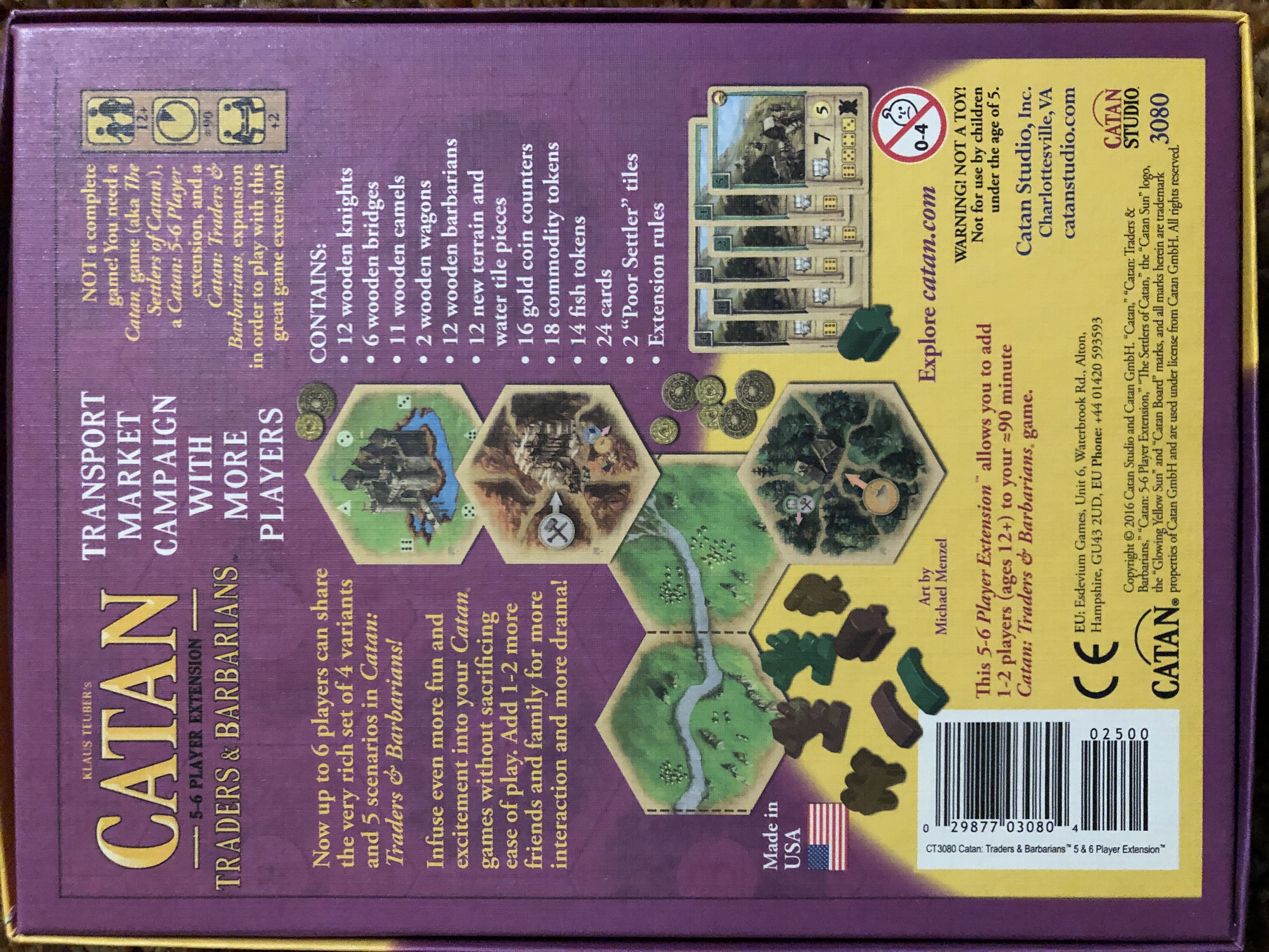 Catan: Traders & Barbarians 5-6 Player Expansion  (2+) board game collectible [Barcode 029877030804] - Main Image 2
