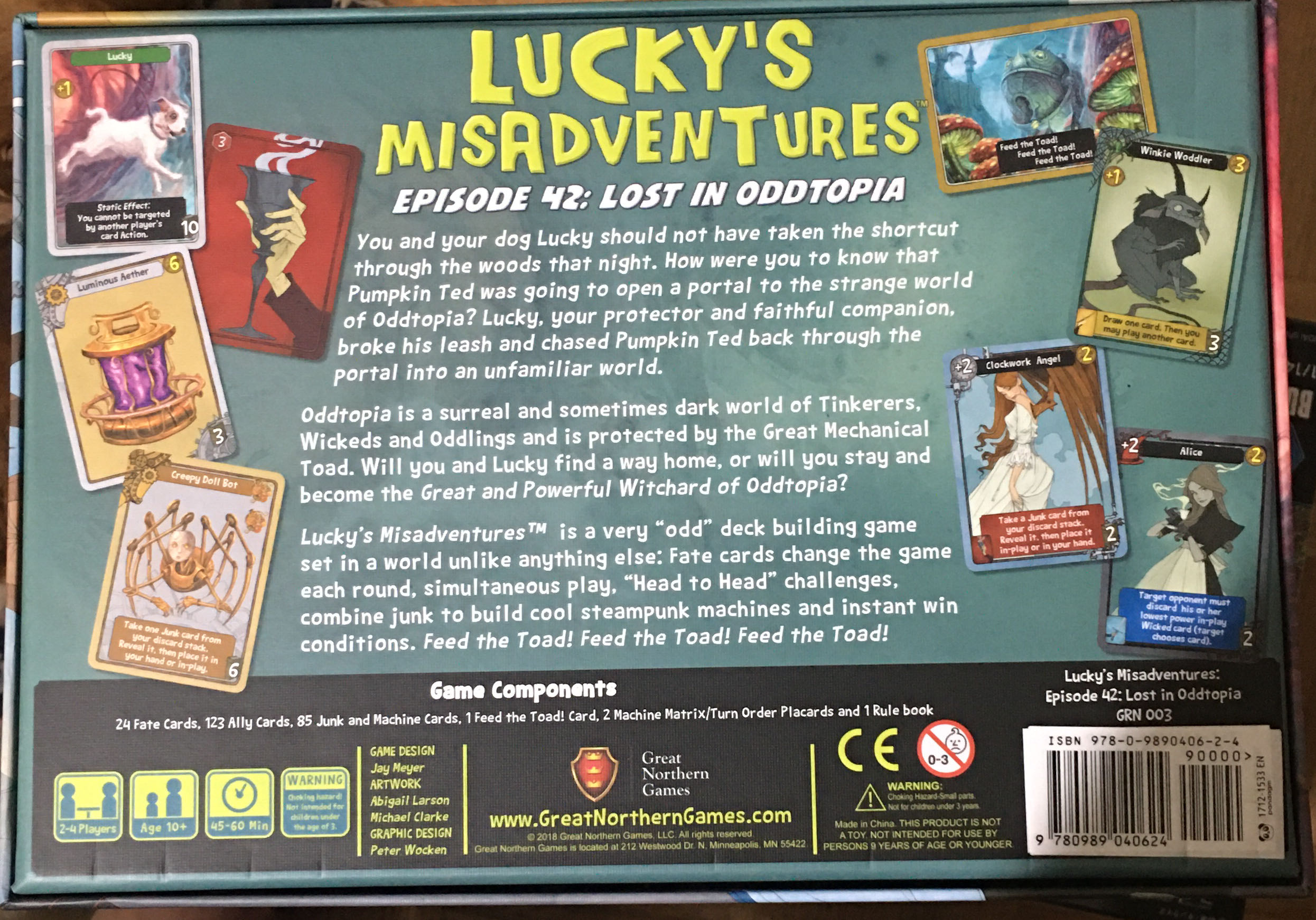 Lucky’s Misadventures - Episode 42: Lost In Oddtopia  (2-4) board game collectible [Barcode 9780989040624] - Main Image 2