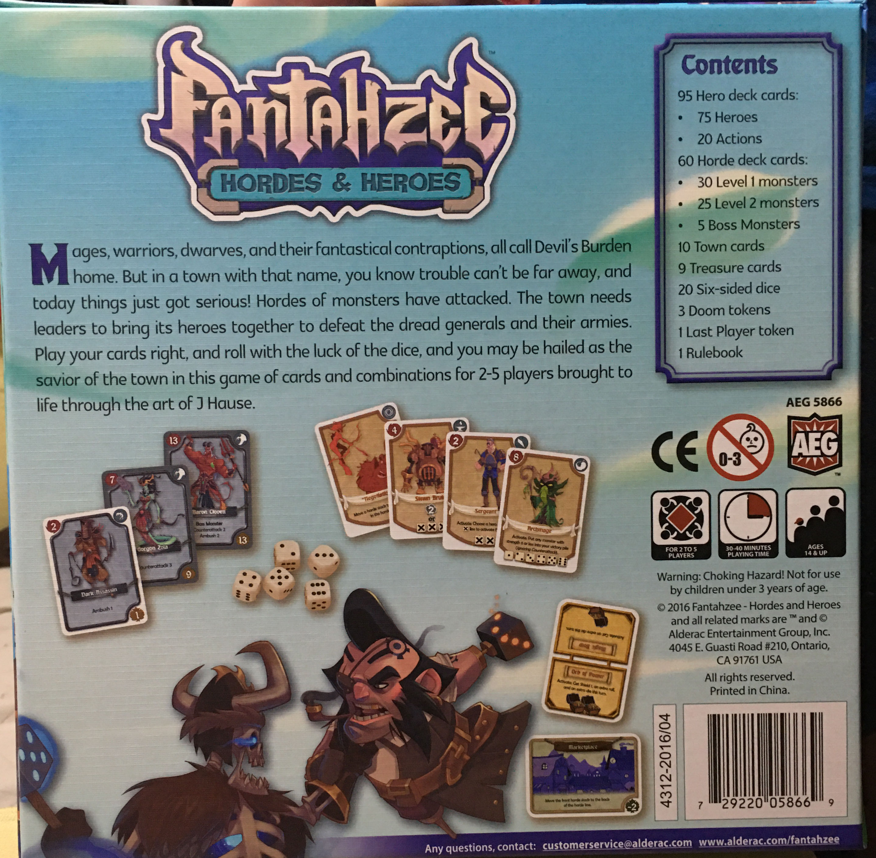 Fantahzee: Hordes and Heroes  (2-5) board game collectible [Barcode 729220058669] - Main Image 2