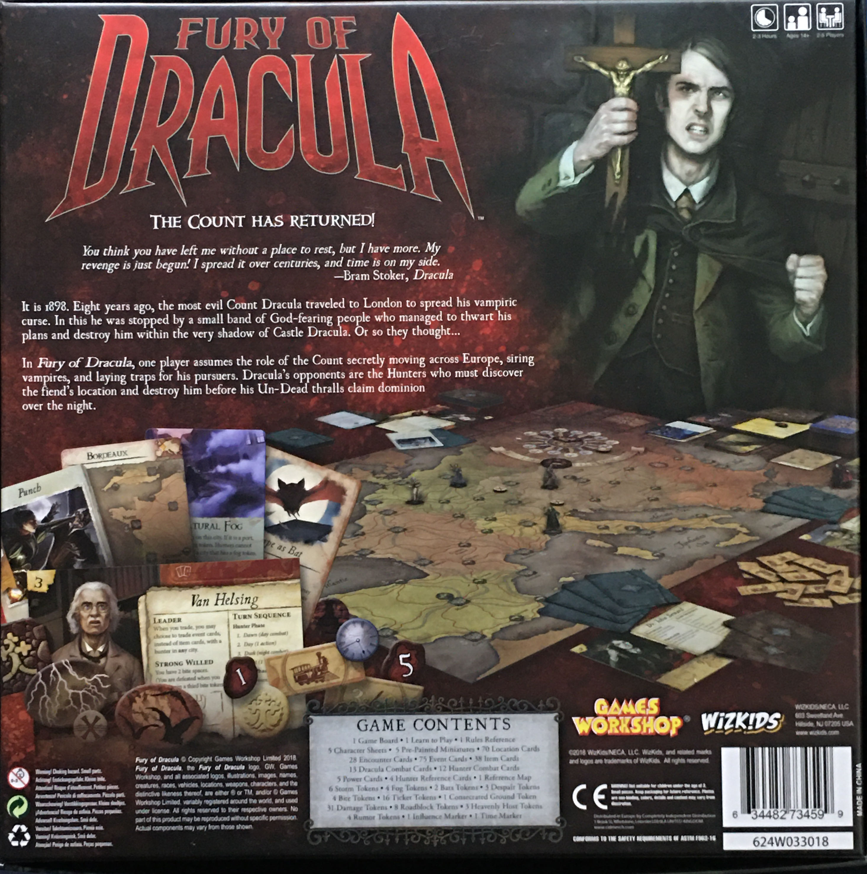 Fury of Dracula  (2-5) board game collectible [Barcode 634482734599] - Main Image 2