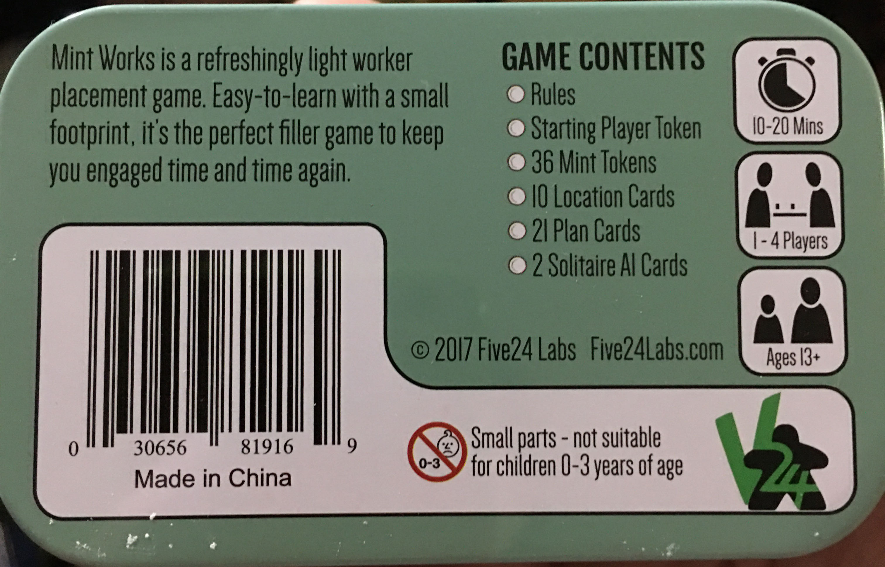 Mint Works  (1-4 Players) board game collectible [Barcode 030656819169] - Main Image 2