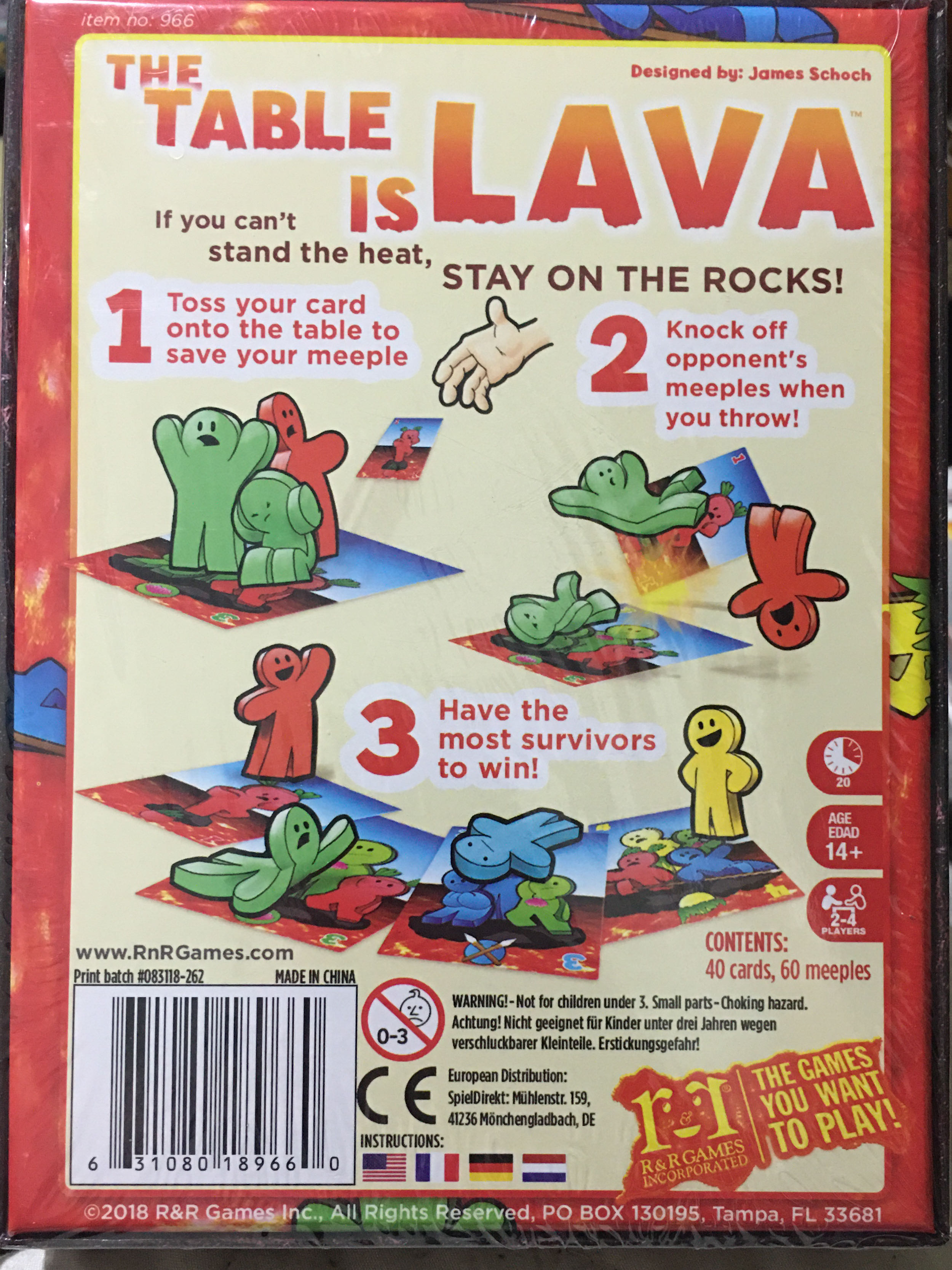 The Table Is Lava  (2-4) board game collectible [Barcode 631080189660] - Main Image 2