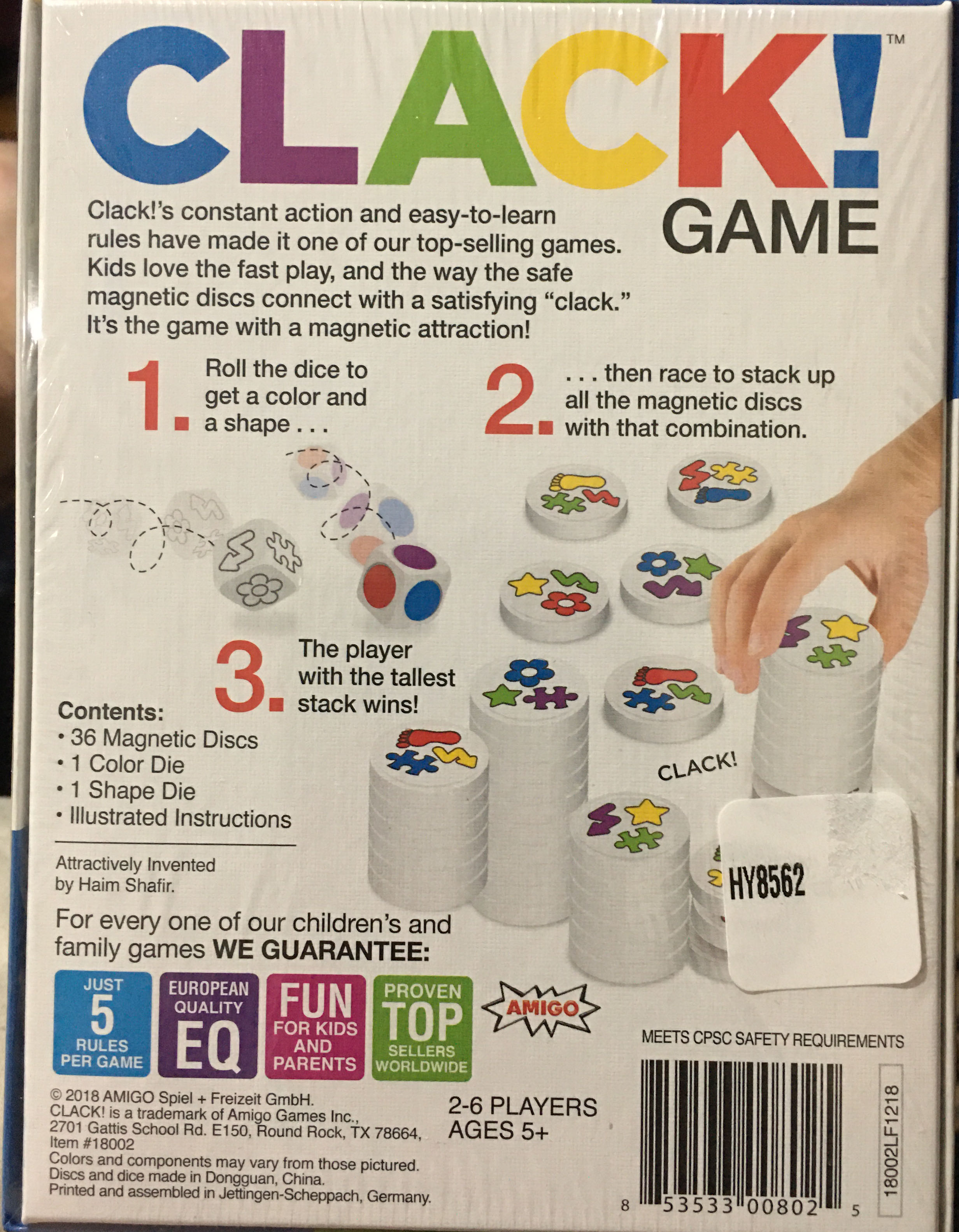 Clack  (2-6) board game collectible [Barcode 853533008025] - Main Image 2
