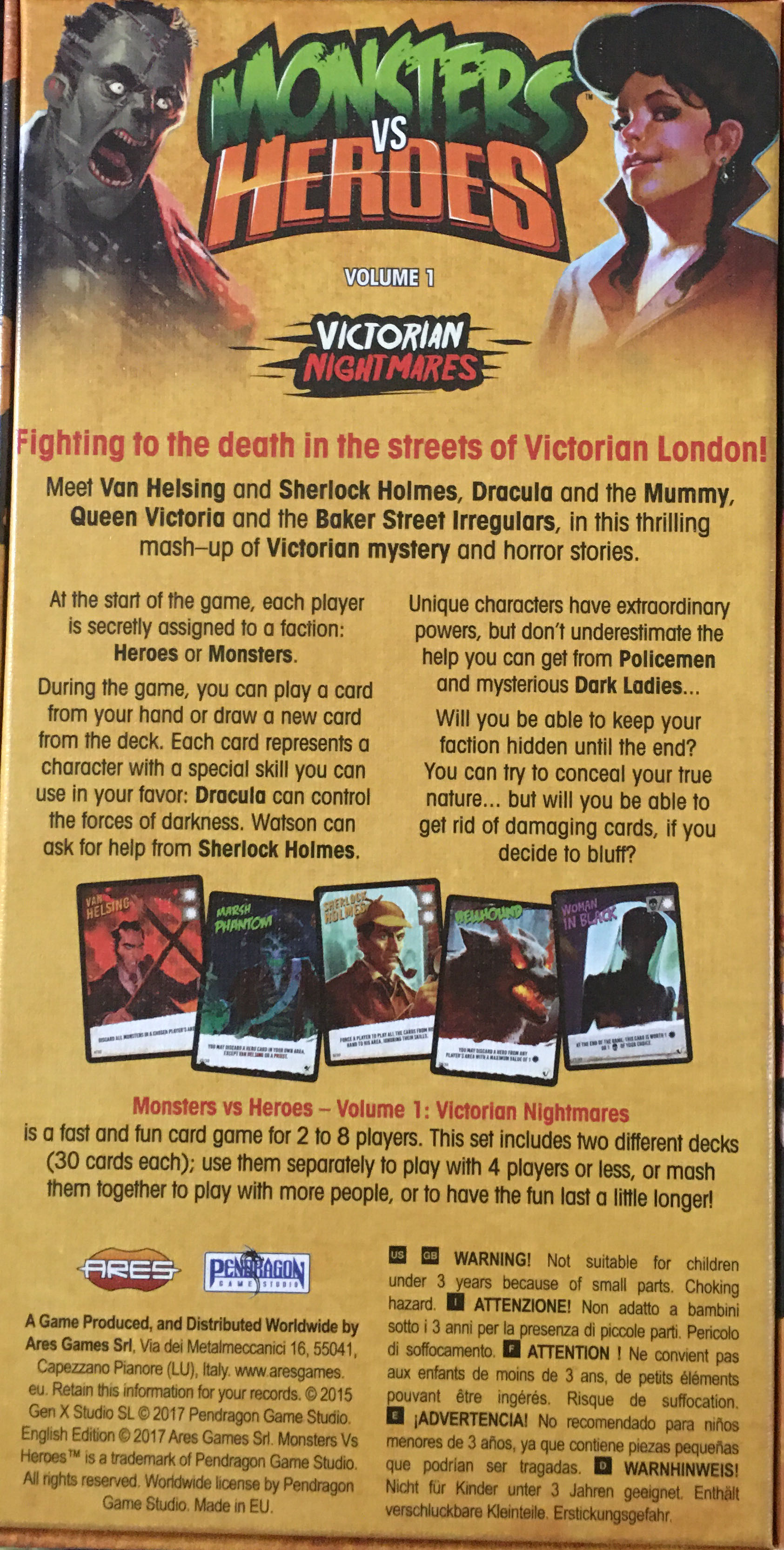 Monsters Vs. Hero’s - Victorian Nightmares  (2-8) board game collectible [Barcode 8054181513394] - Main Image 2