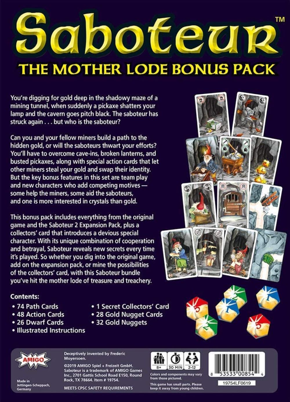 Saboteur  (12) board game collectible [Barcode 853533008544] - Main Image 2