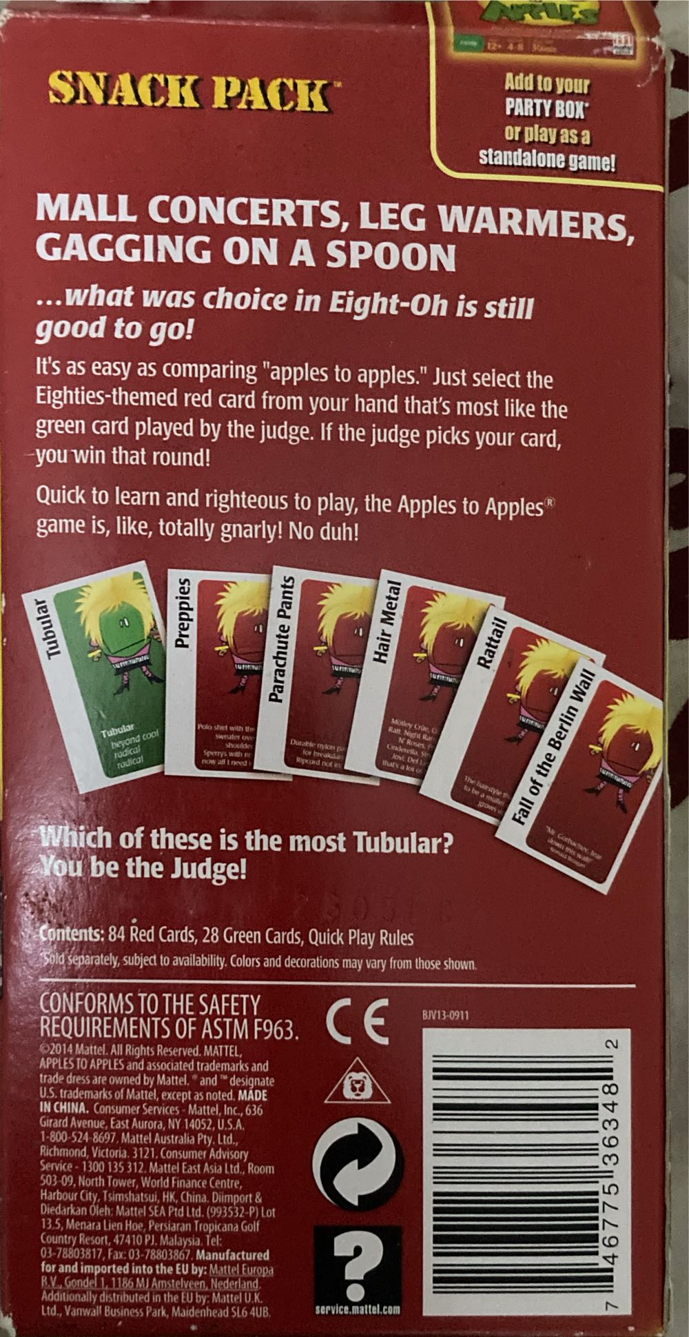 Apples To Apples: 1980s  (3+) board game collectible [Barcode 746775363482] - Main Image 2