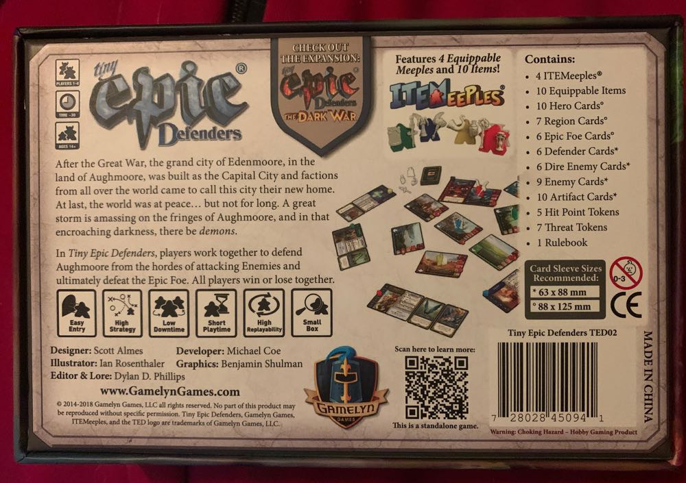 Tiny Epic Defenders  (1-4) board game collectible [Barcode 728028450941] - Main Image 2